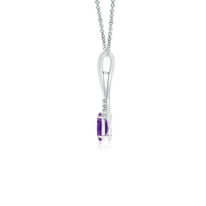 AAA - Amethyst / 0.45 CT / 14 KT White Gold