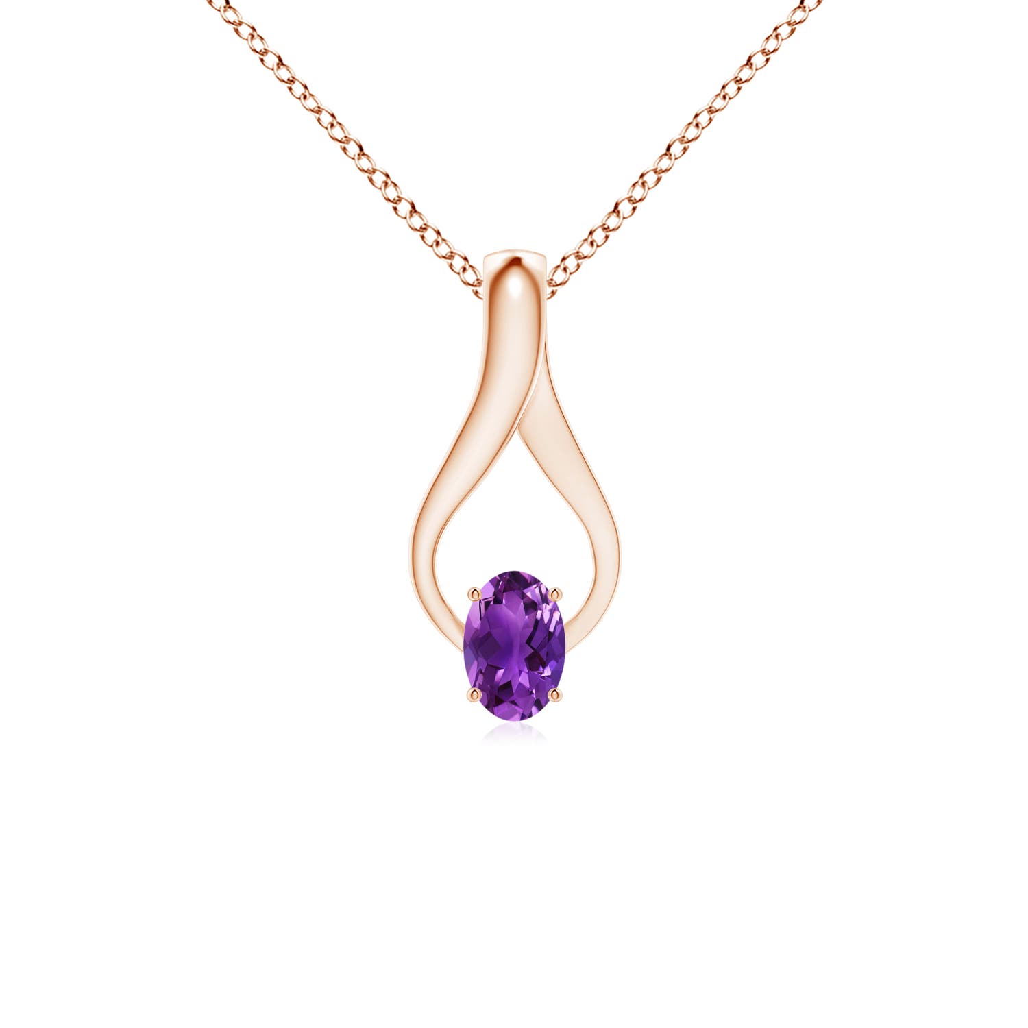 AAAA - Amethyst / 0.45 CT / 14 KT Rose Gold