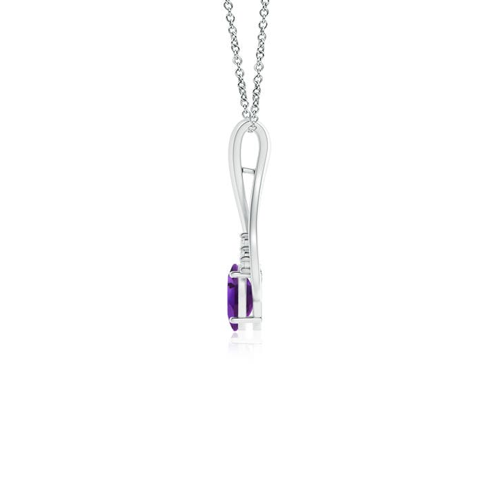 AAAA - Amethyst / 0.45 CT / 14 KT White Gold