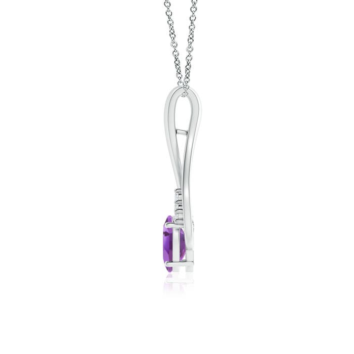 A - Amethyst / 0.77 CT / 14 KT White Gold