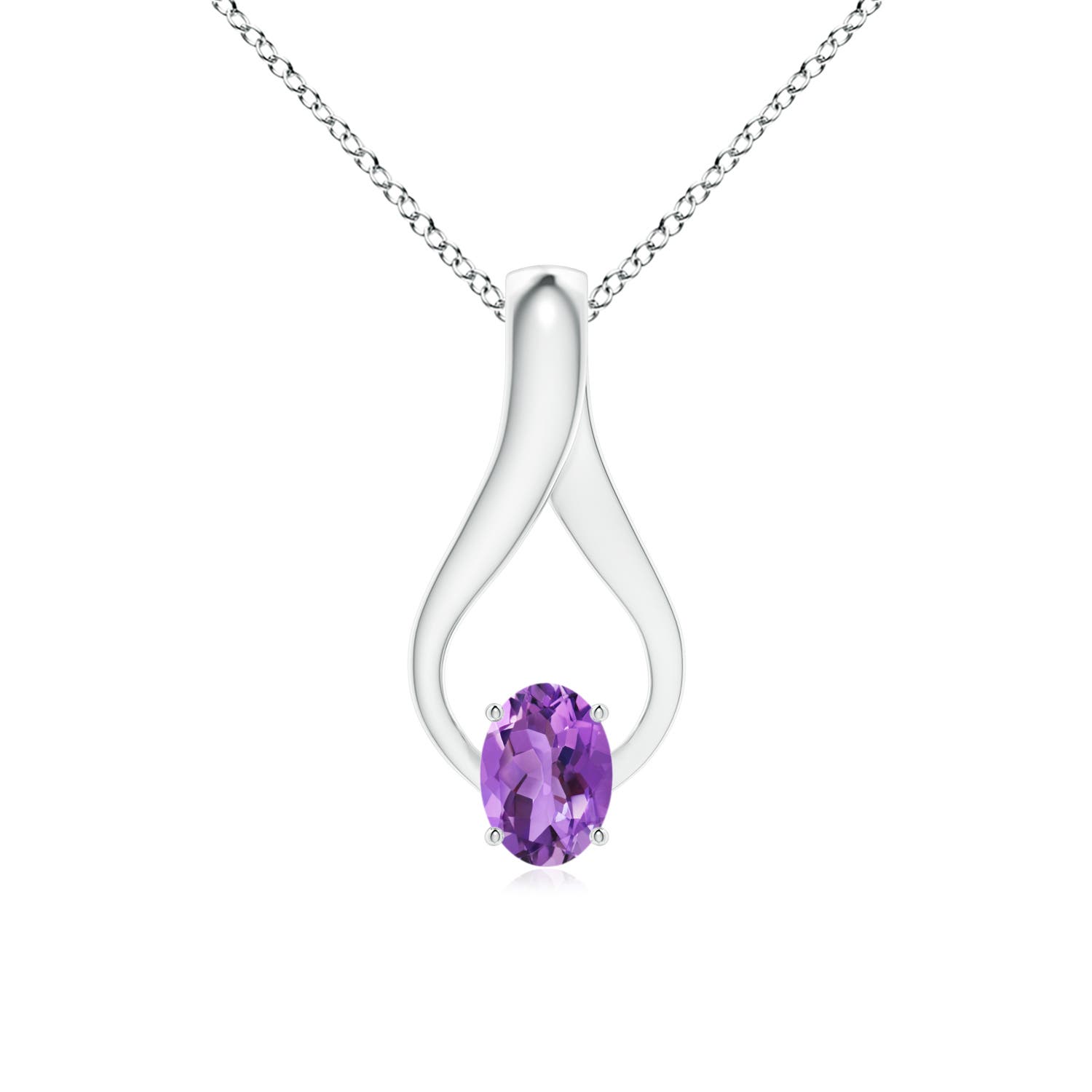 AA - Amethyst / 0.77 CT / 14 KT White Gold