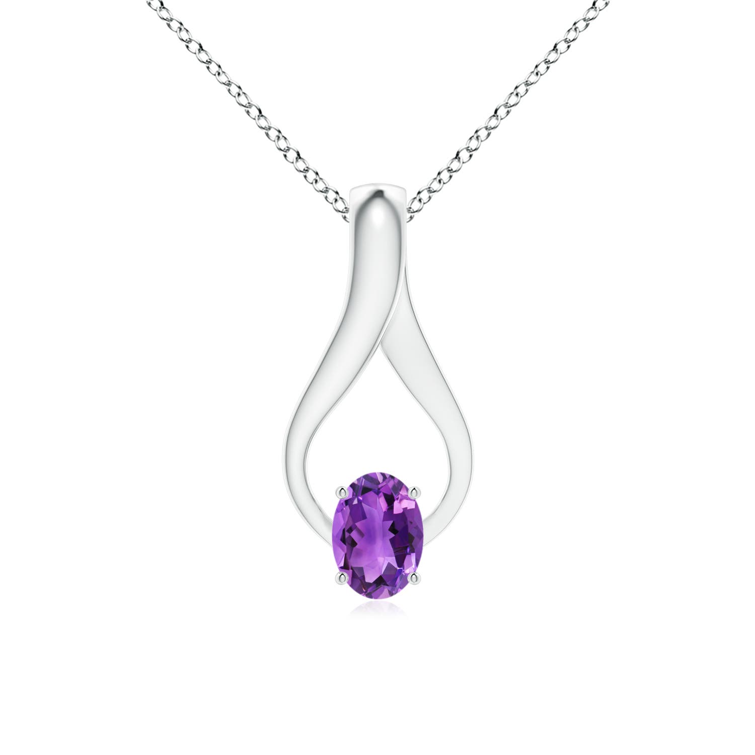 AAA - Amethyst / 0.77 CT / 14 KT White Gold