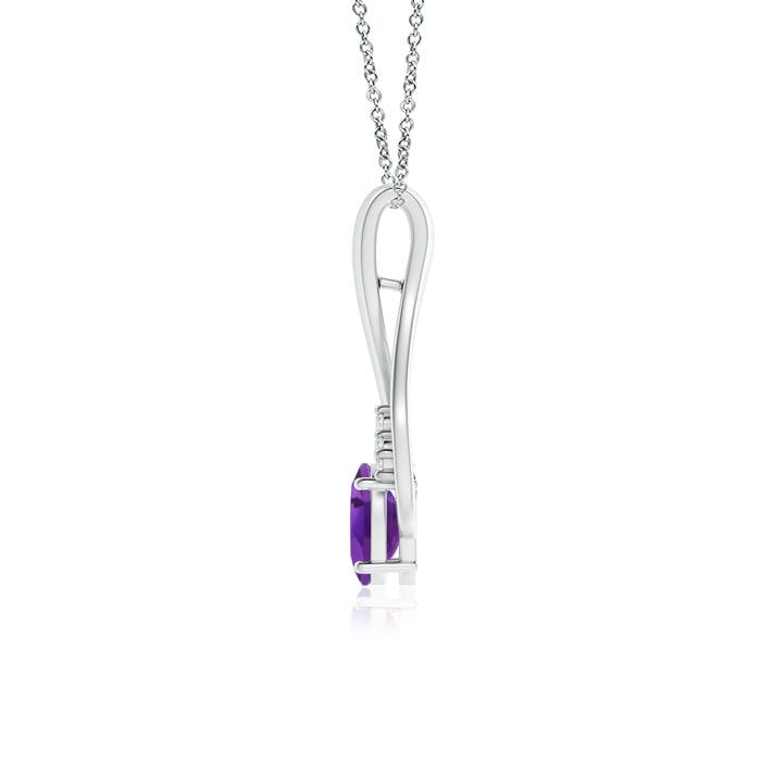 AAA - Amethyst / 0.77 CT / 14 KT White Gold