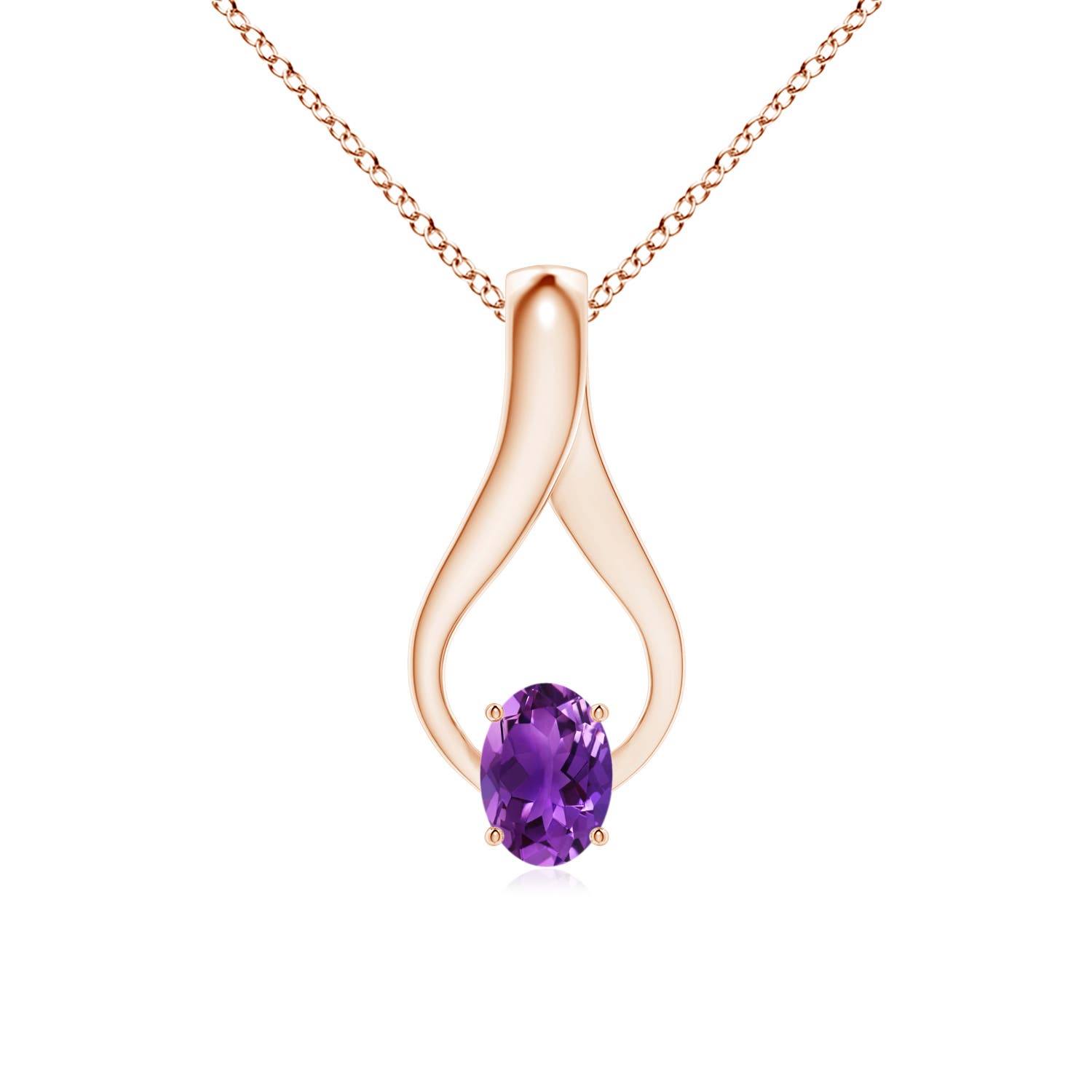 AAAA - Amethyst / 0.77 CT / 14 KT Rose Gold