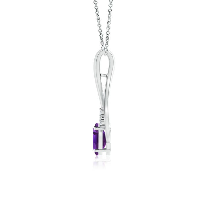 AAAA - Amethyst / 0.77 CT / 14 KT White Gold