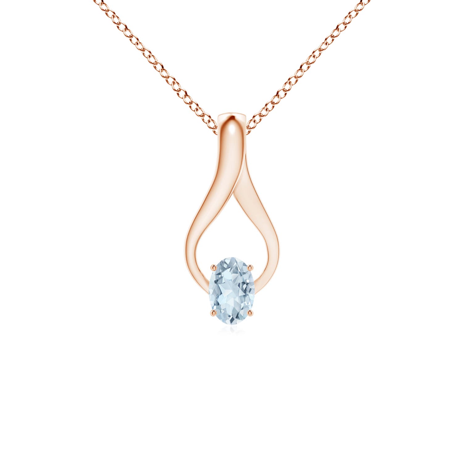 A - Aquamarine / 0.45 CT / 14 KT Rose Gold