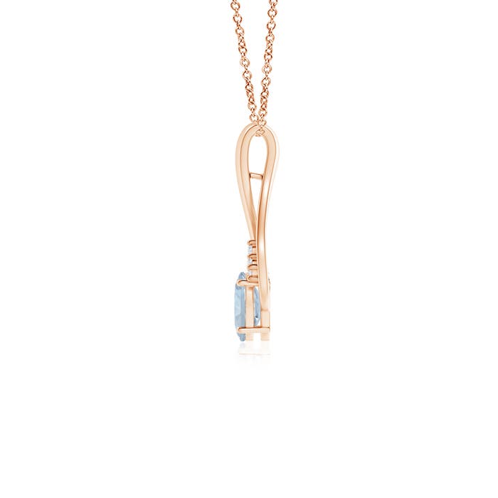 A - Aquamarine / 0.45 CT / 14 KT Rose Gold