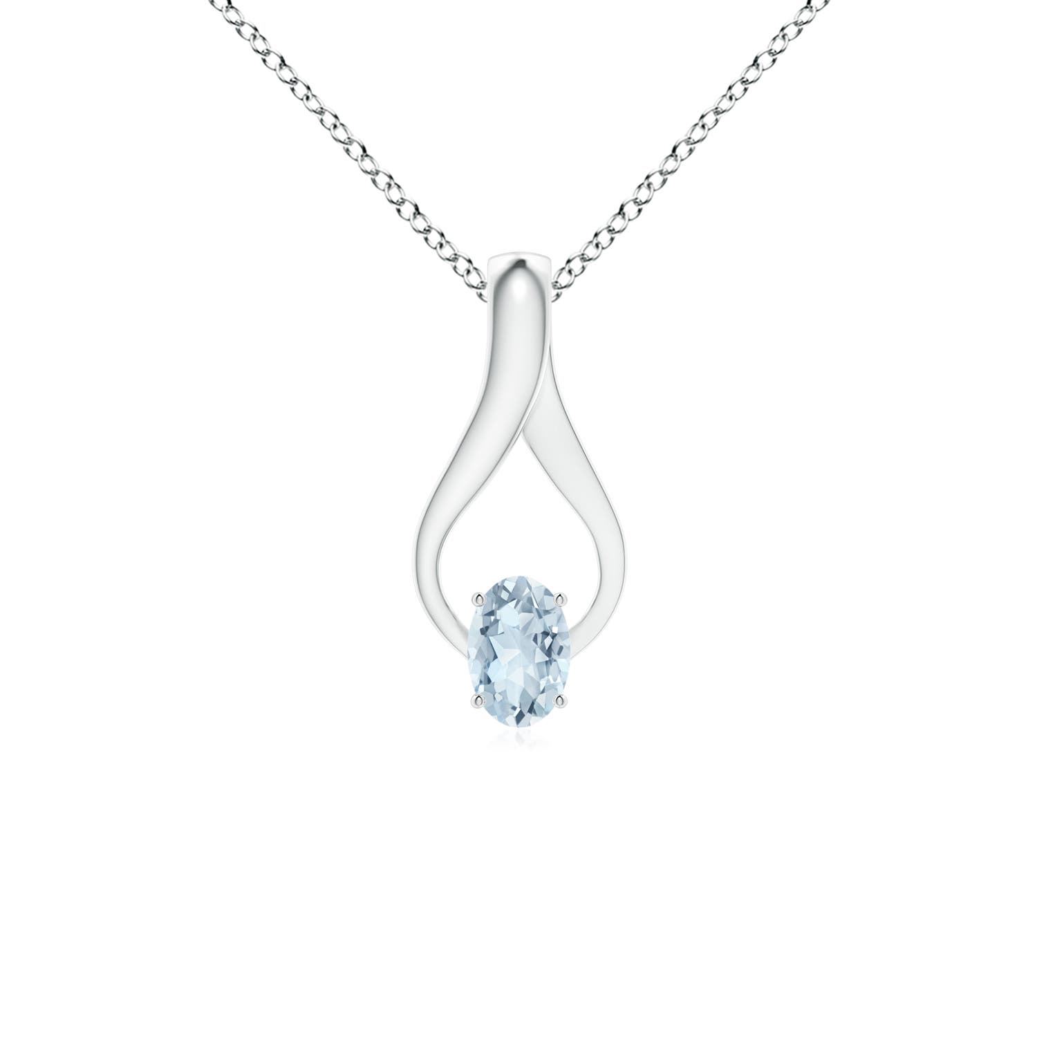 A - Aquamarine / 0.45 CT / 14 KT White Gold