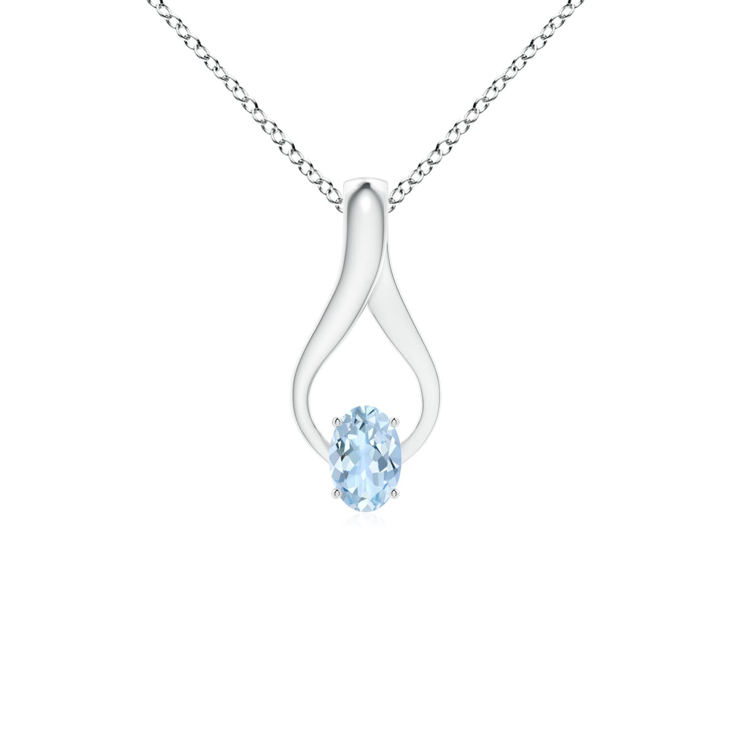 AA - Aquamarine / 0.45 CT / 14 KT White Gold