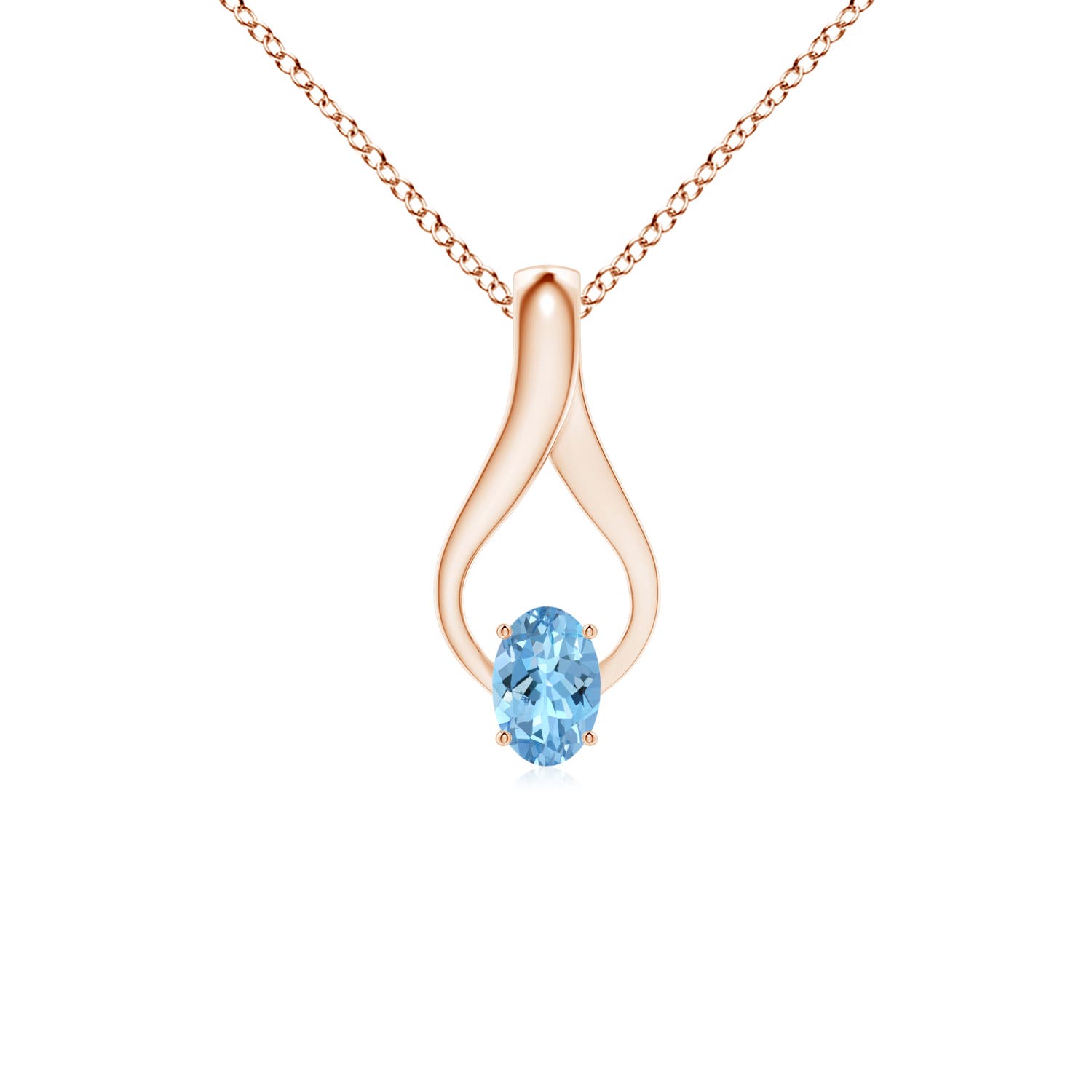 AAAA - Aquamarine / 0.45 CT / 14 KT Rose Gold