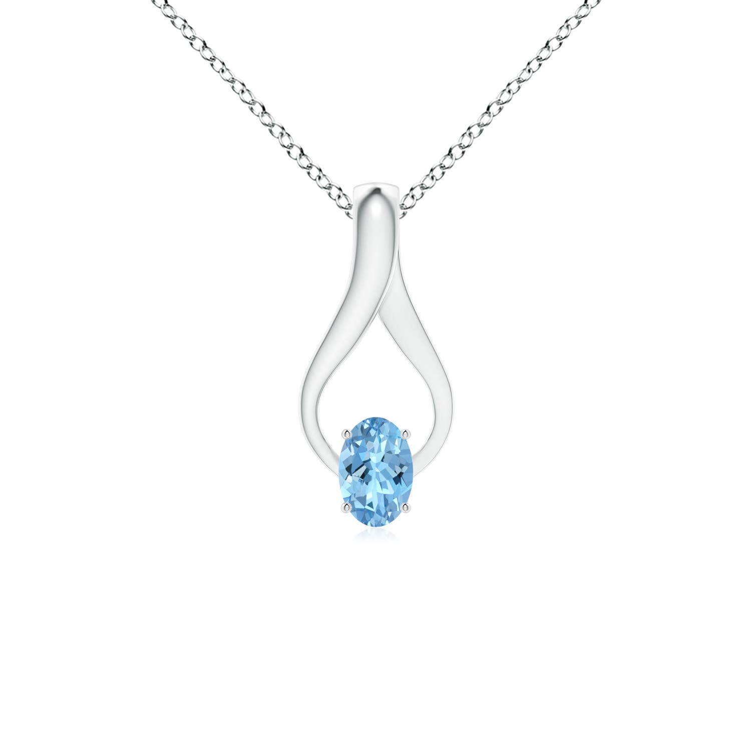 AAAA - Aquamarine / 0.45 CT / 14 KT White Gold