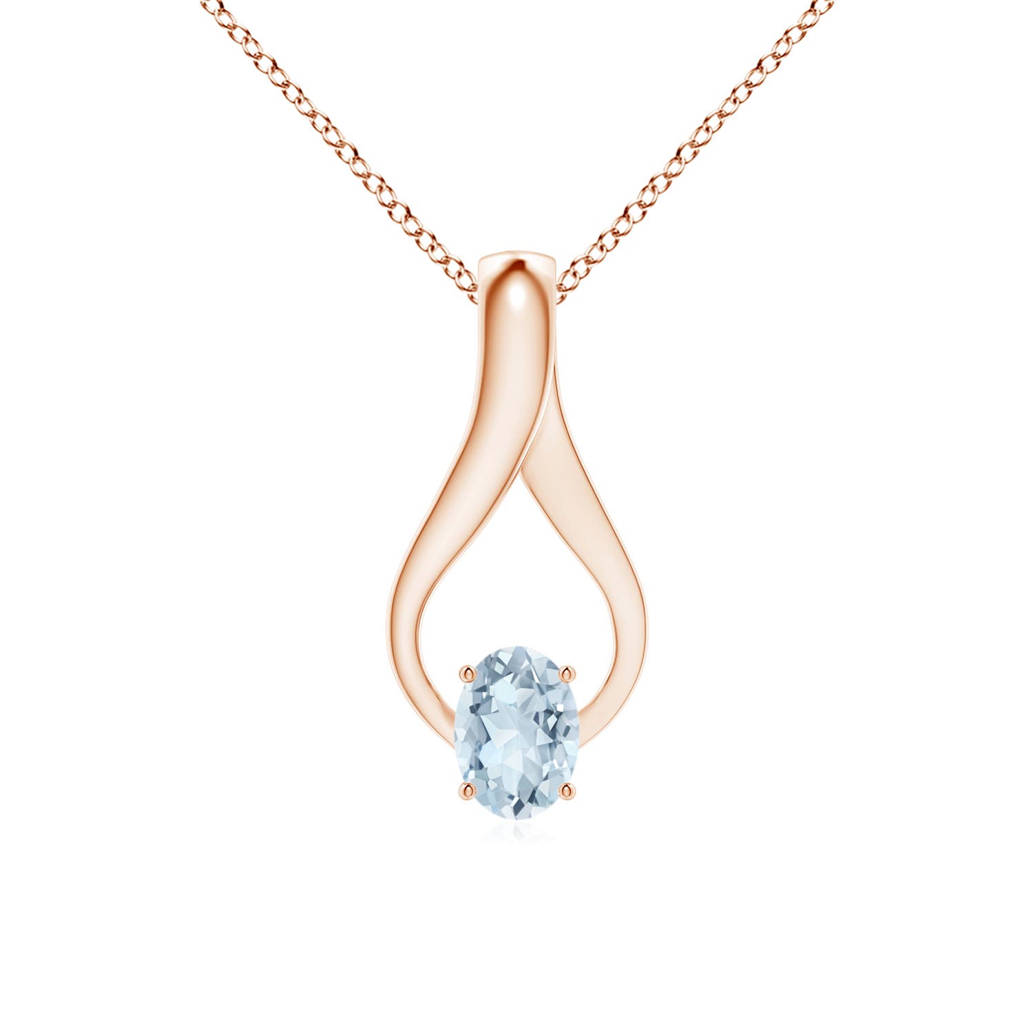 A - Aquamarine / 0.67 CT / 14 KT Rose Gold