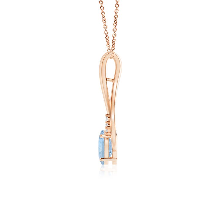 AA - Aquamarine / 0.67 CT / 14 KT Rose Gold