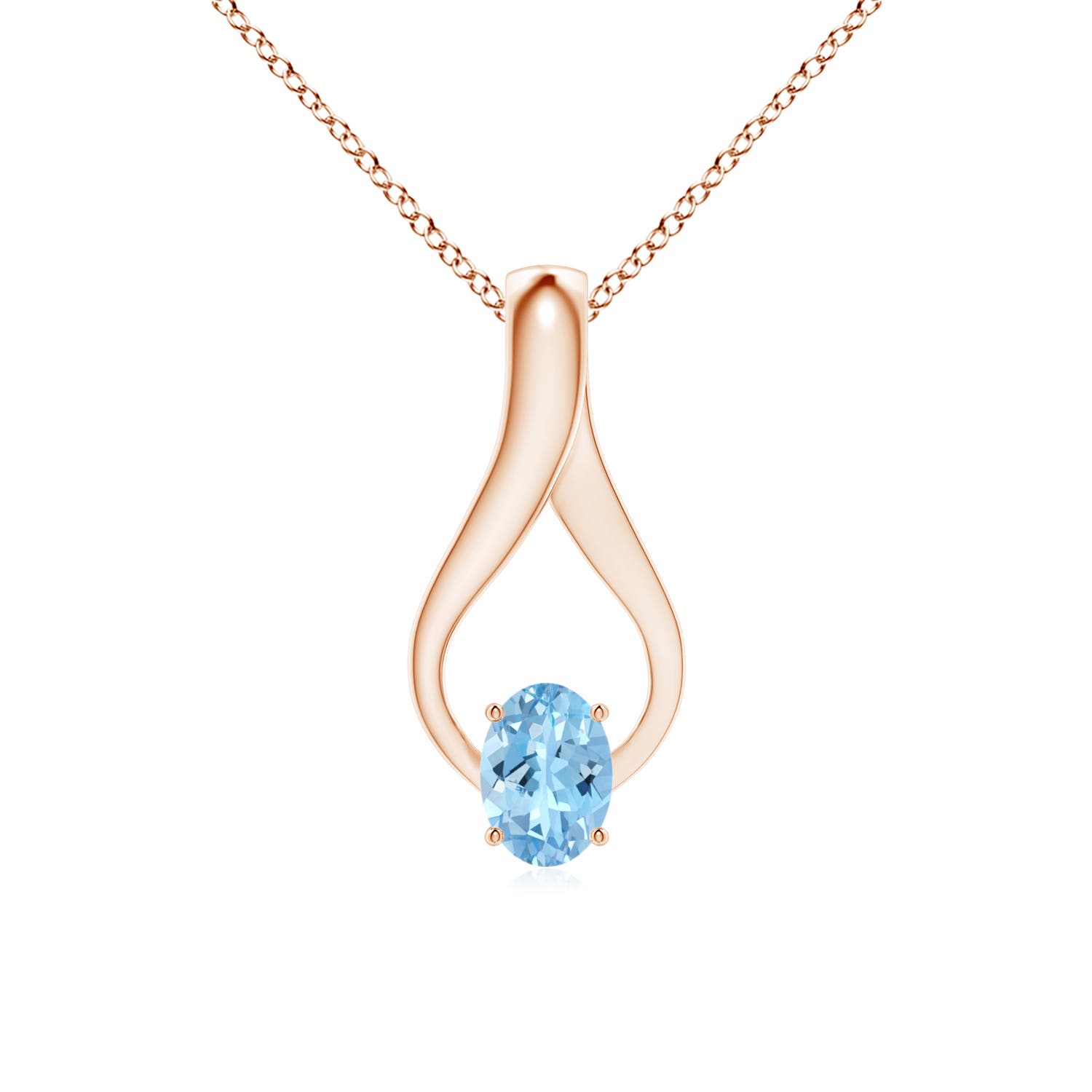 AAAA - Aquamarine / 0.67 CT / 14 KT Rose Gold