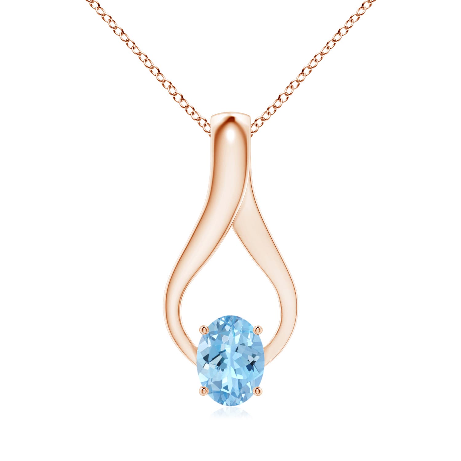 AAAA - Aquamarine / 1.11 CT / 14 KT Rose Gold