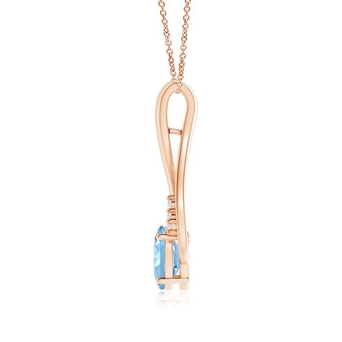 AAAA - Aquamarine / 1.11 CT / 14 KT Rose Gold