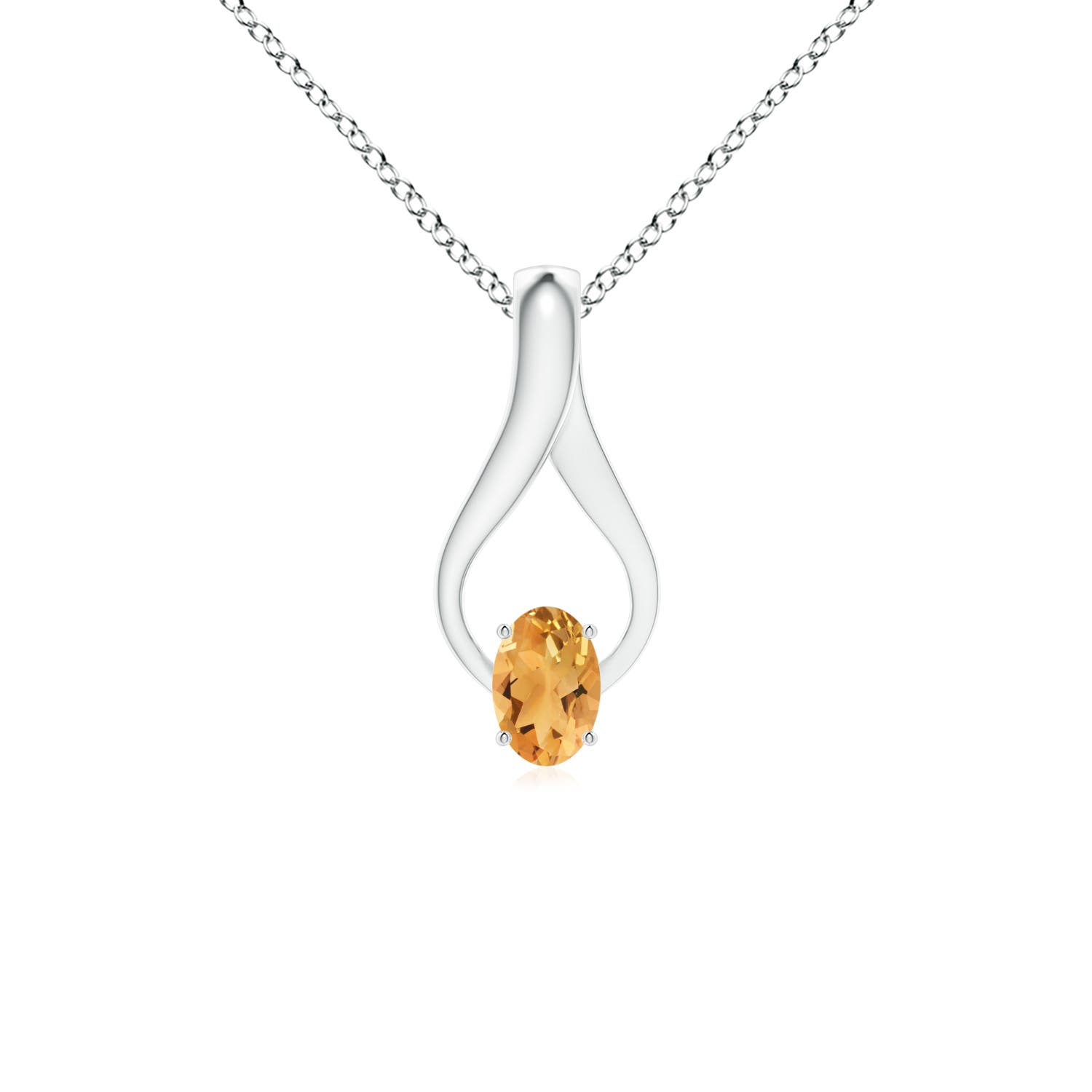 A - Citrine / 0.45 CT / 14 KT White Gold