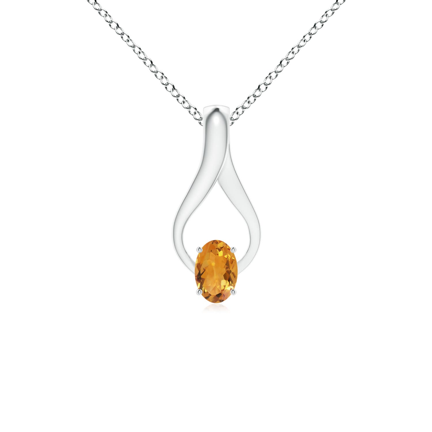 AA - Citrine / 0.45 CT / 14 KT White Gold