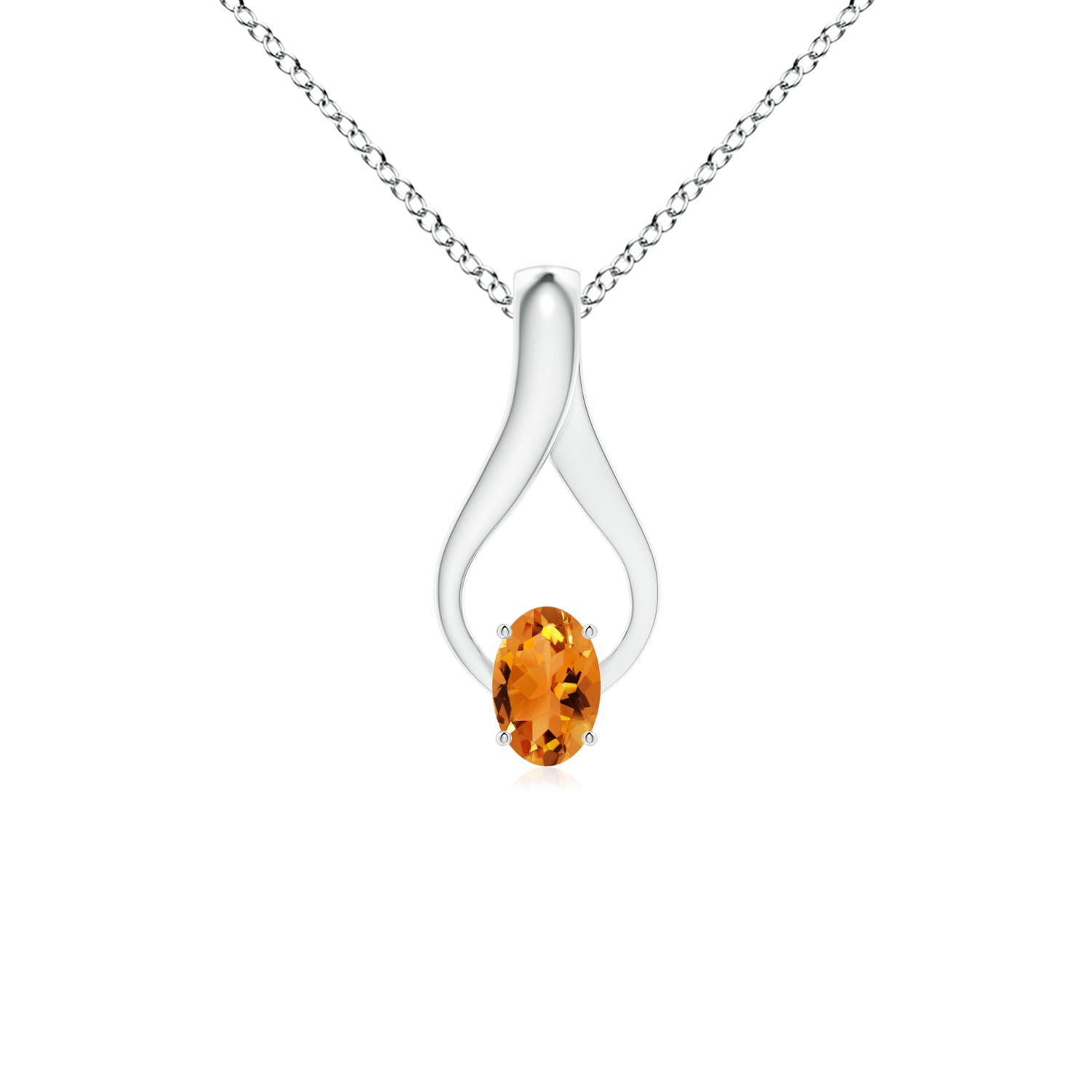 AAA - Citrine / 0.45 CT / 14 KT White Gold