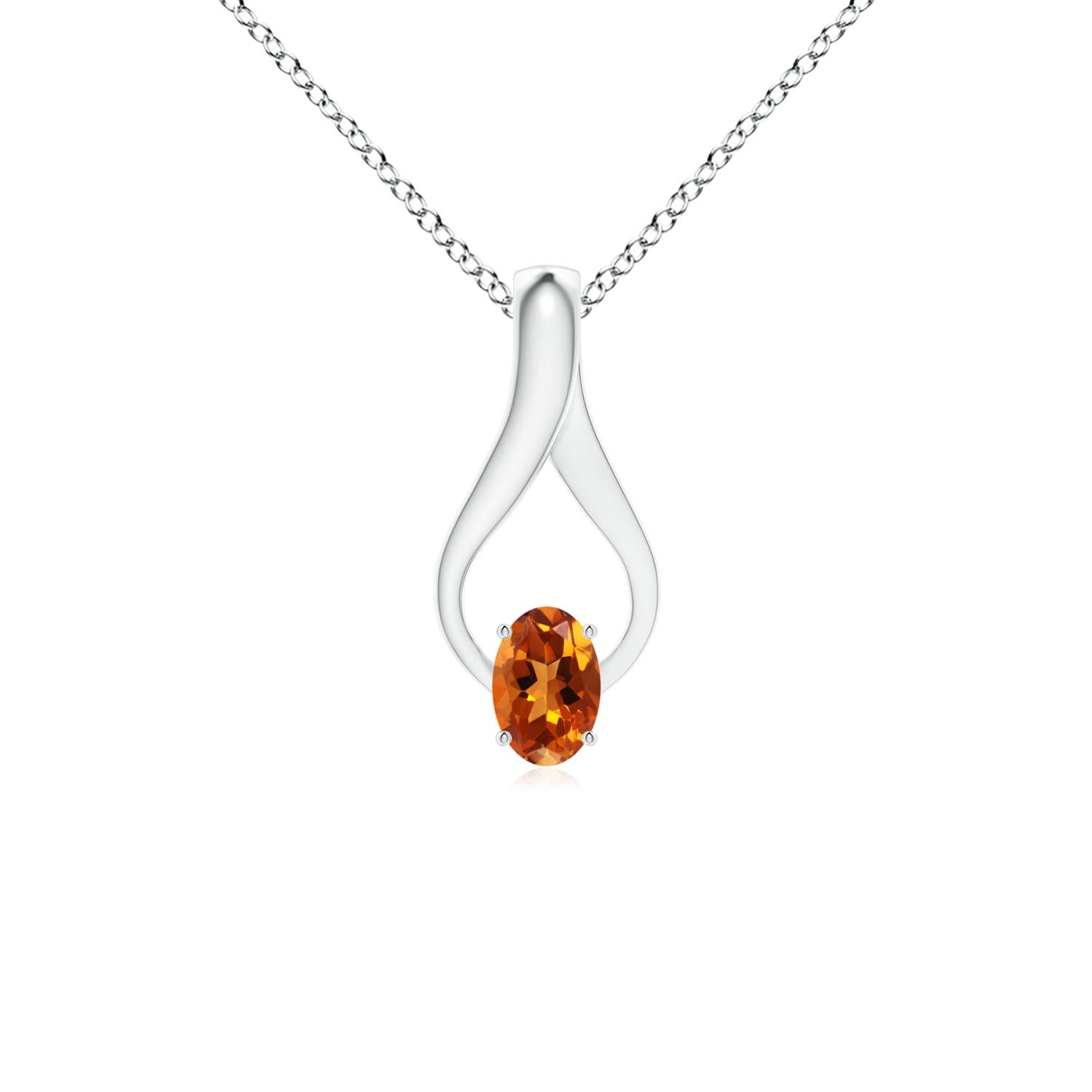 AAAA - Citrine / 0.45 CT / 14 KT White Gold