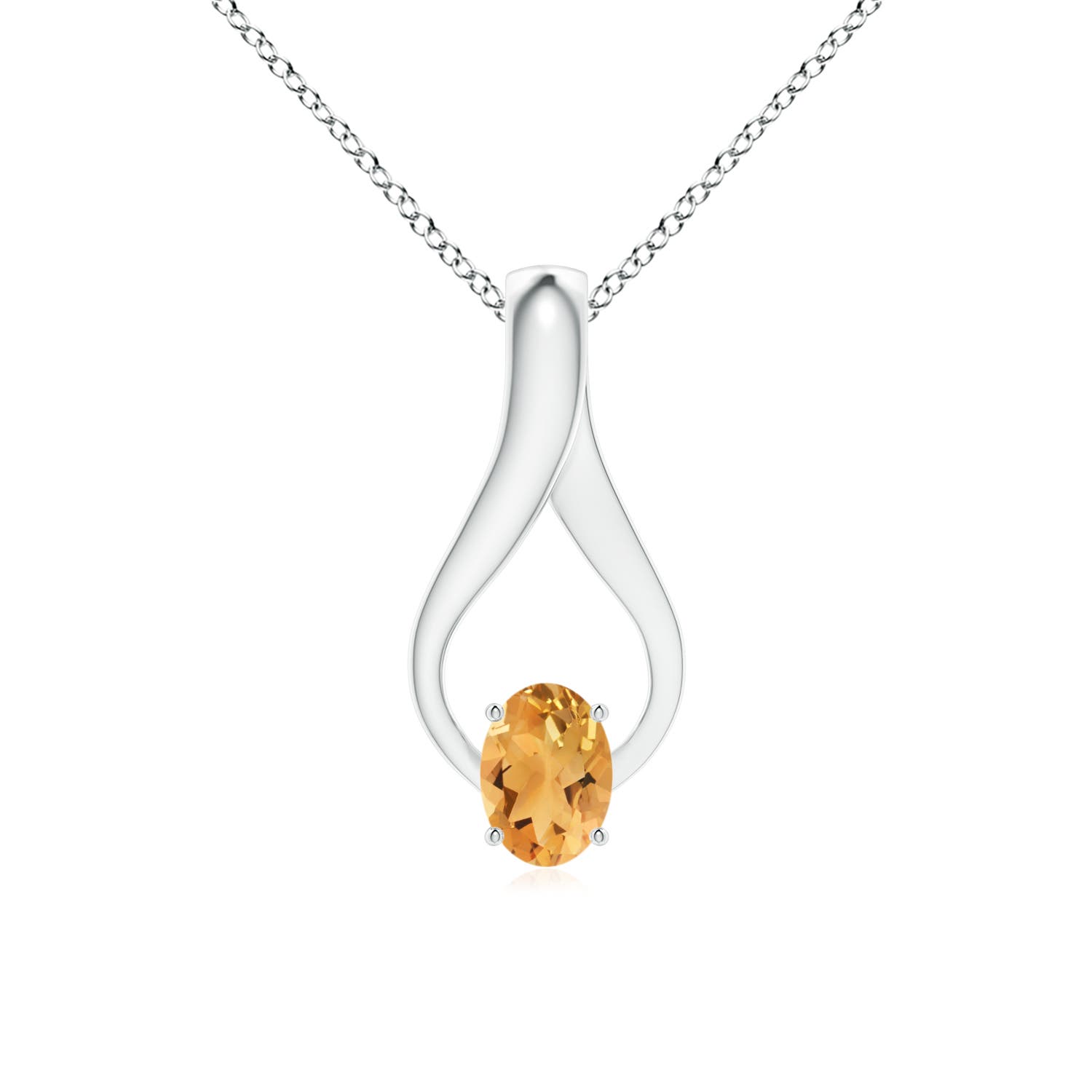 A - Citrine / 0.82 CT / 14 KT White Gold