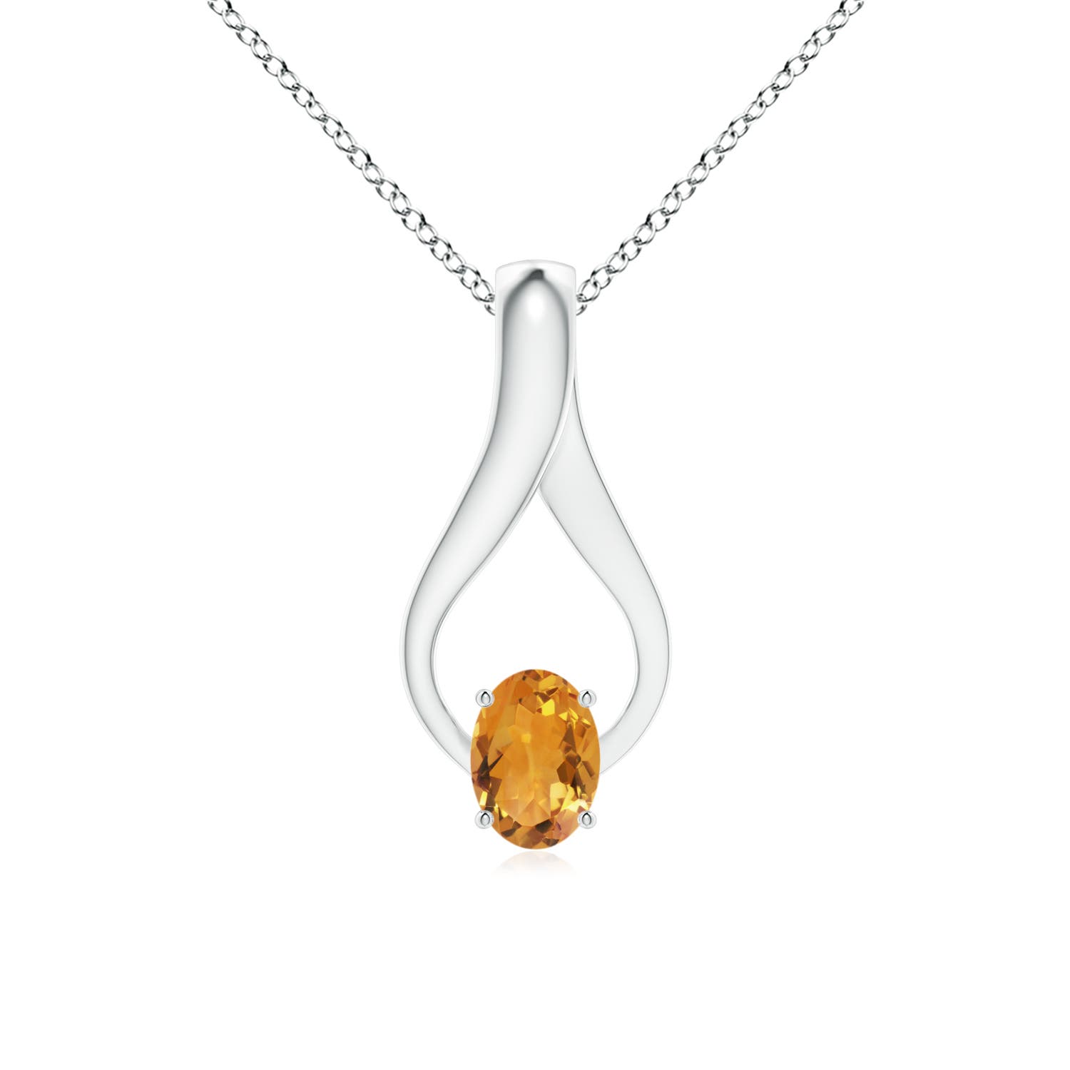 AA - Citrine / 0.82 CT / 14 KT White Gold