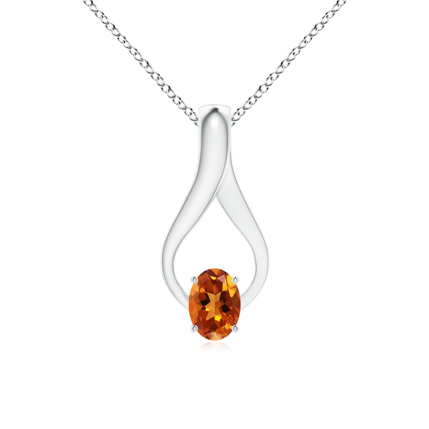 AAAA - Citrine / 0.82 CT / 14 KT White Gold