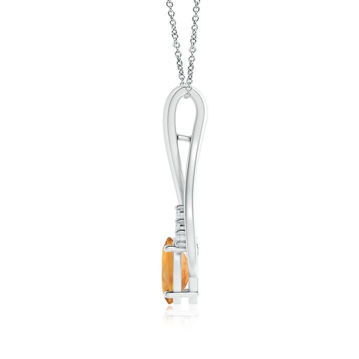 AA - Citrine / 1.21 CT / 14 KT White Gold