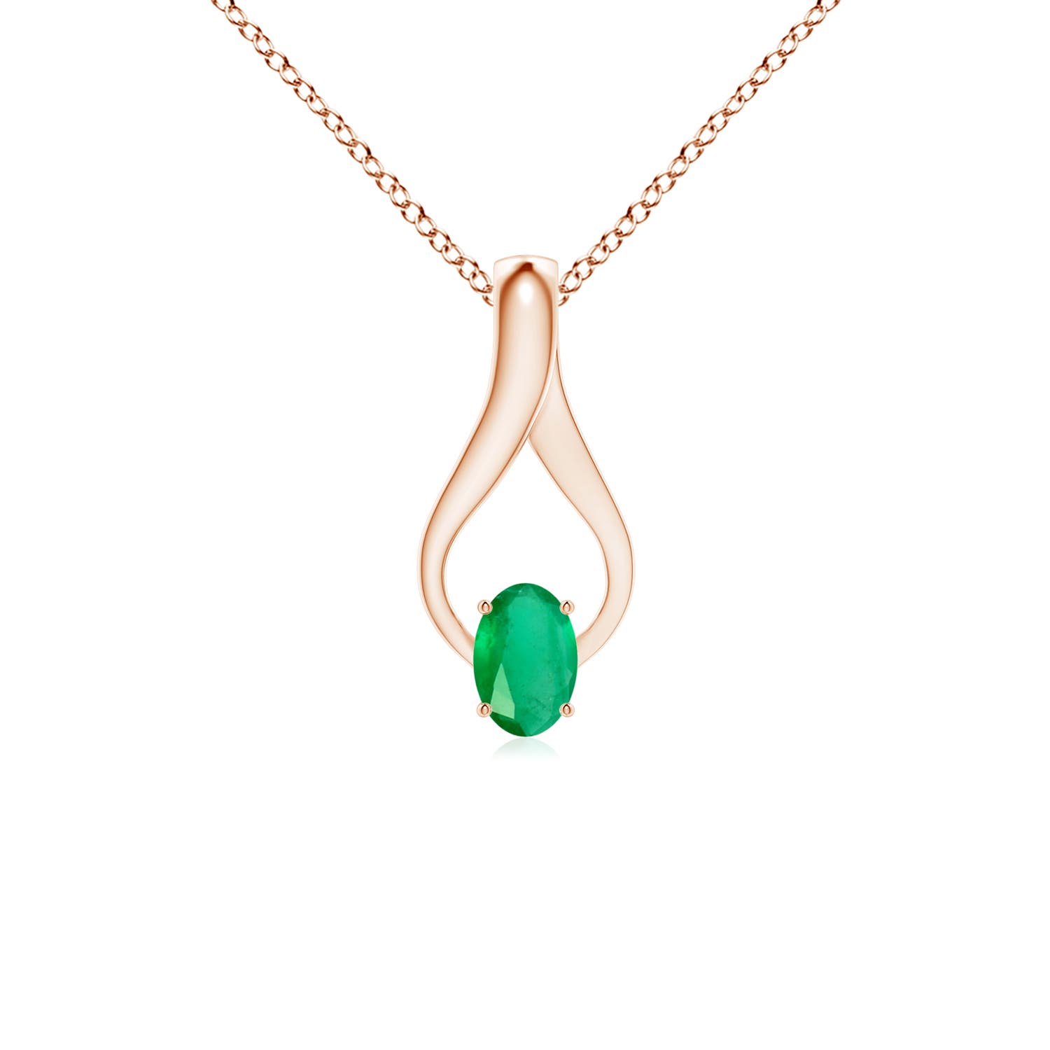 A - Emerald / 0.45 CT / 14 KT Rose Gold