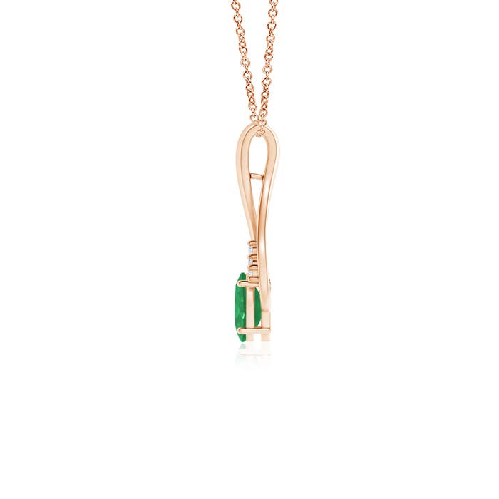 A - Emerald / 0.45 CT / 14 KT Rose Gold