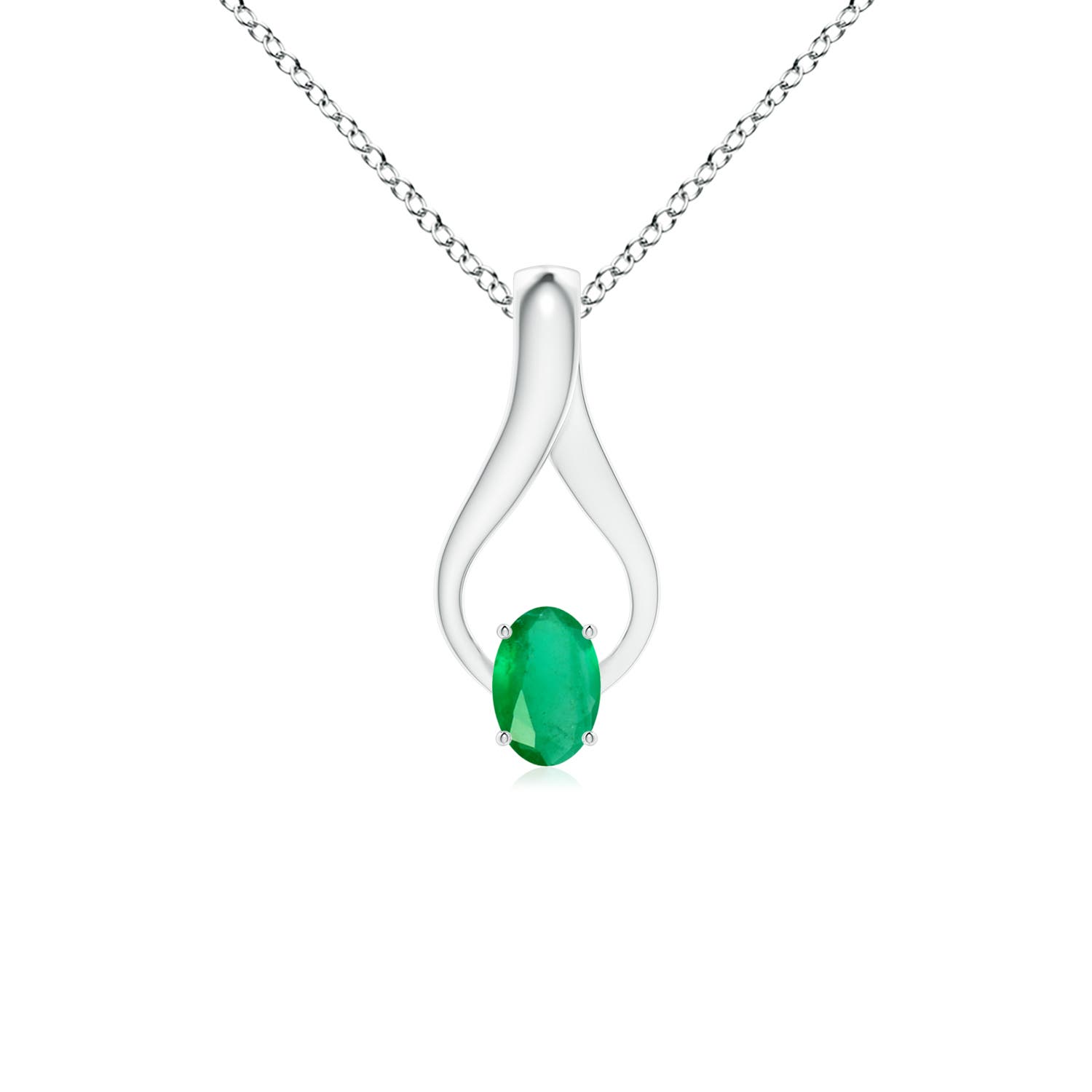 A - Emerald / 0.45 CT / 14 KT White Gold