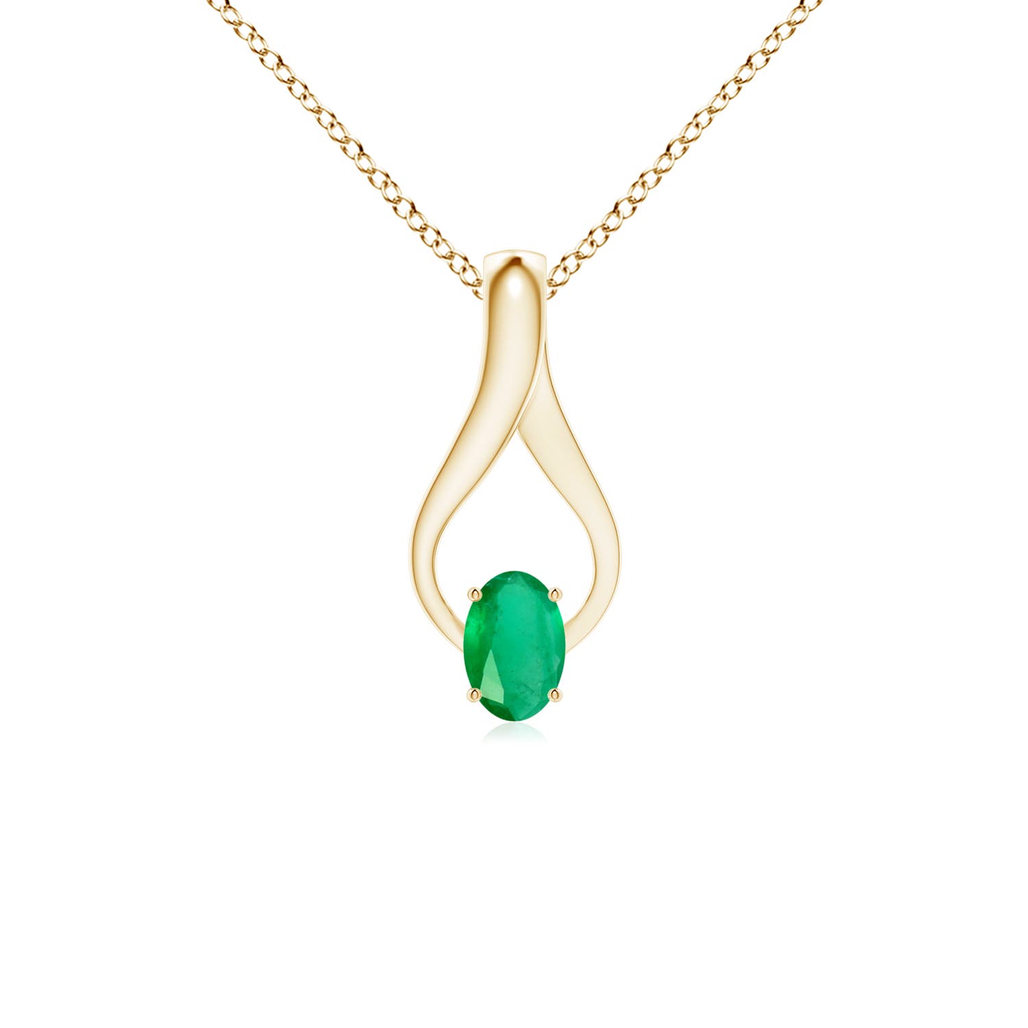 A - Emerald / 0.45 CT / 14 KT Yellow Gold