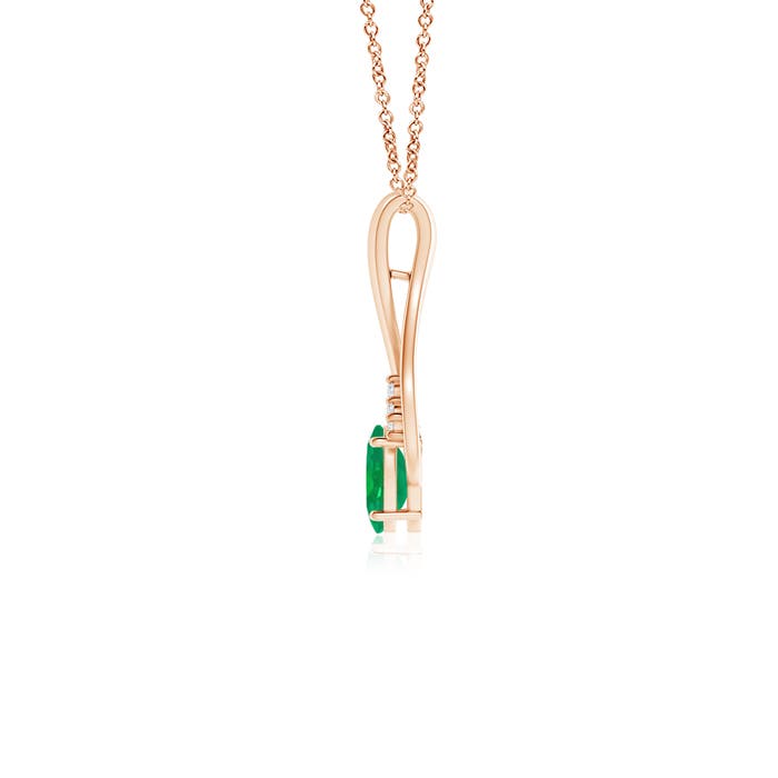 AA - Emerald / 0.45 CT / 14 KT Rose Gold