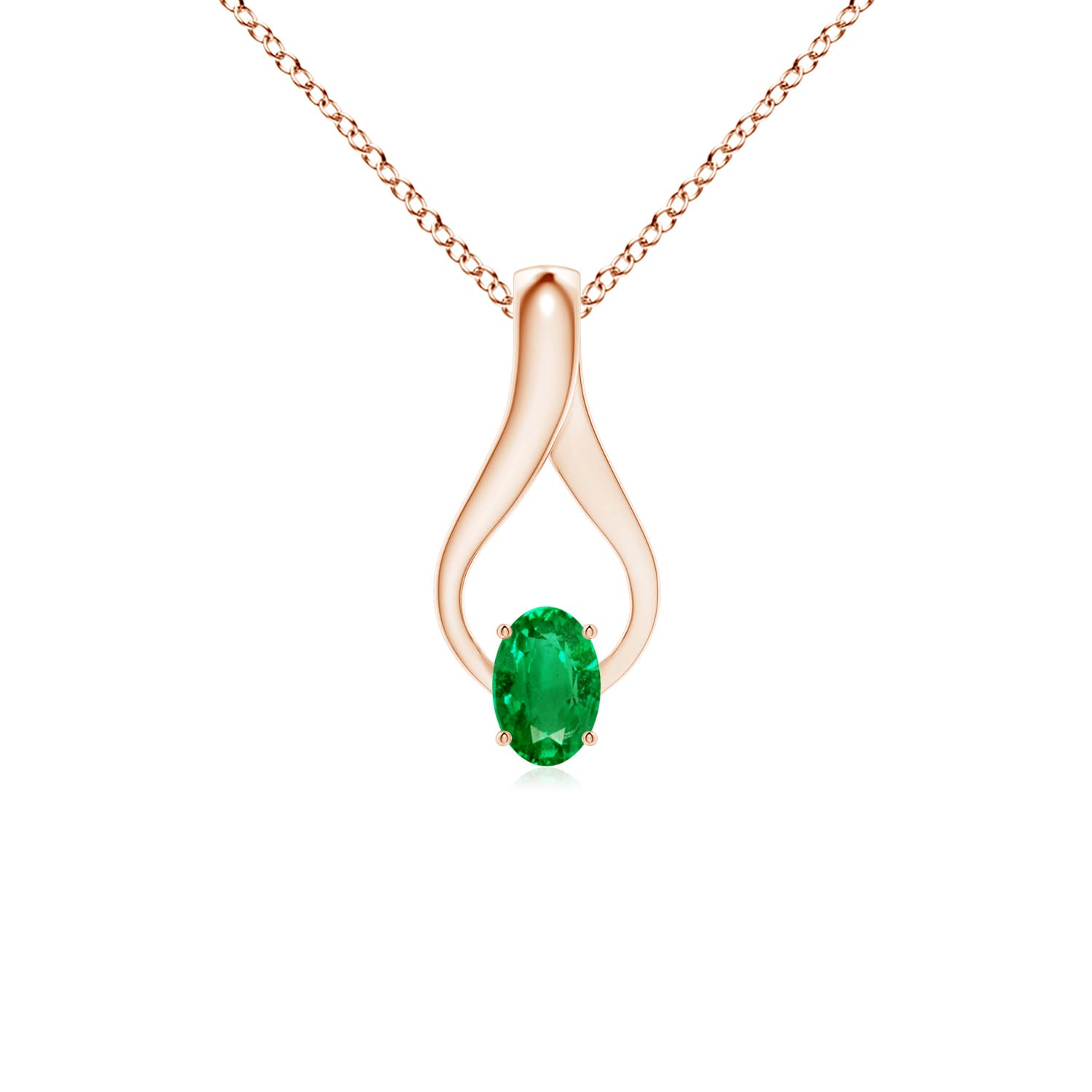 AAA - Emerald / 0.45 CT / 14 KT Rose Gold