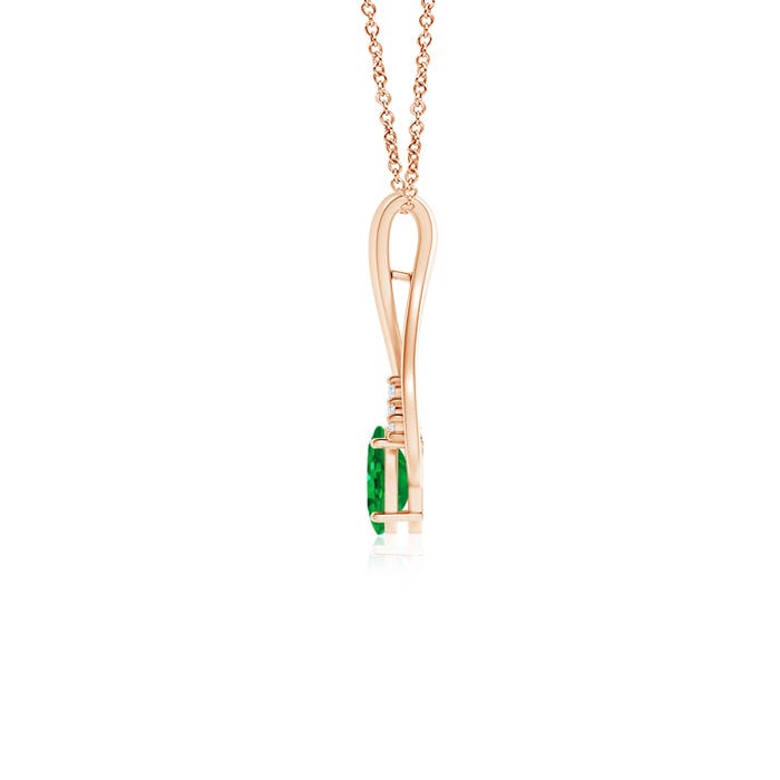 AAA - Emerald / 0.45 CT / 14 KT Rose Gold