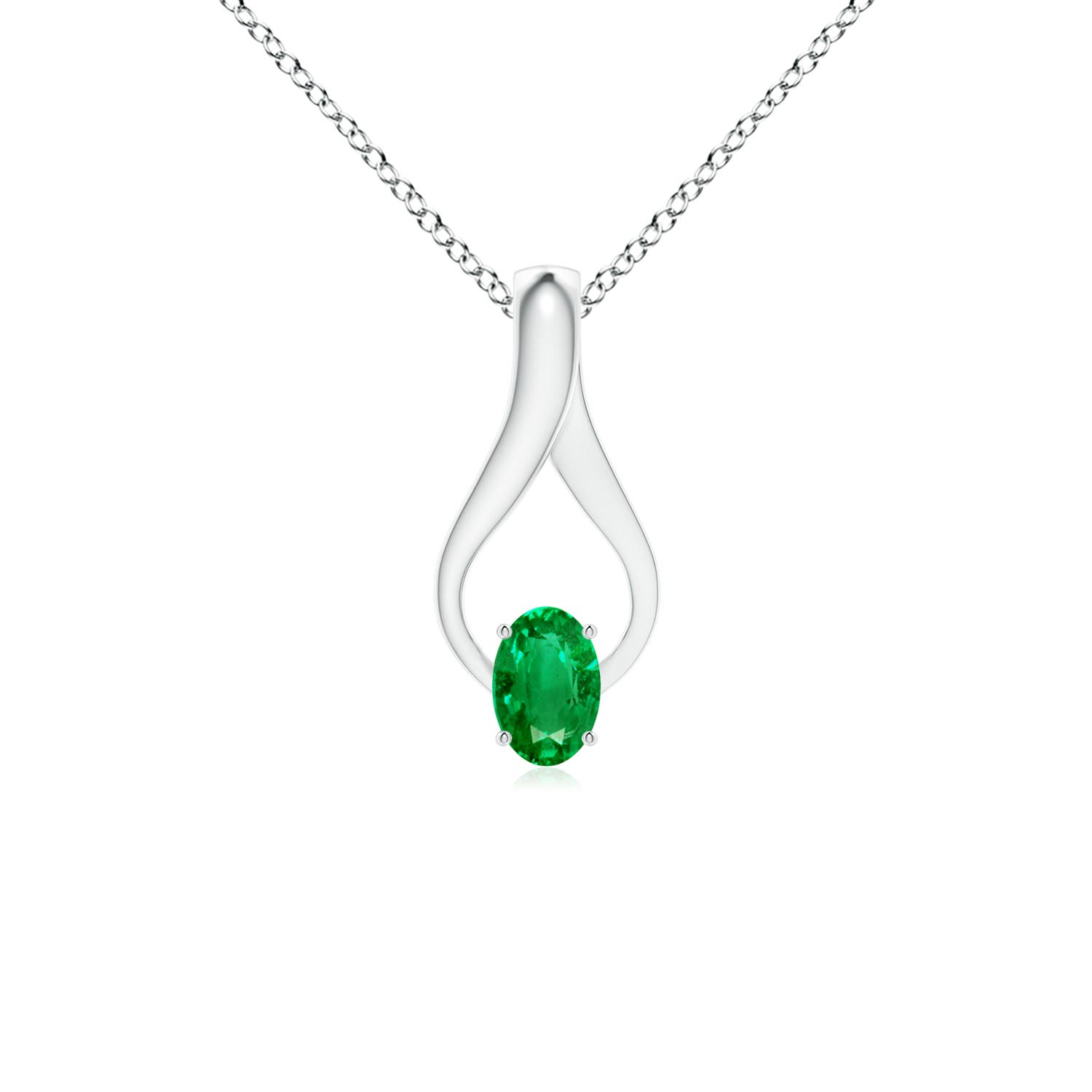 AAA - Emerald / 0.45 CT / 14 KT White Gold