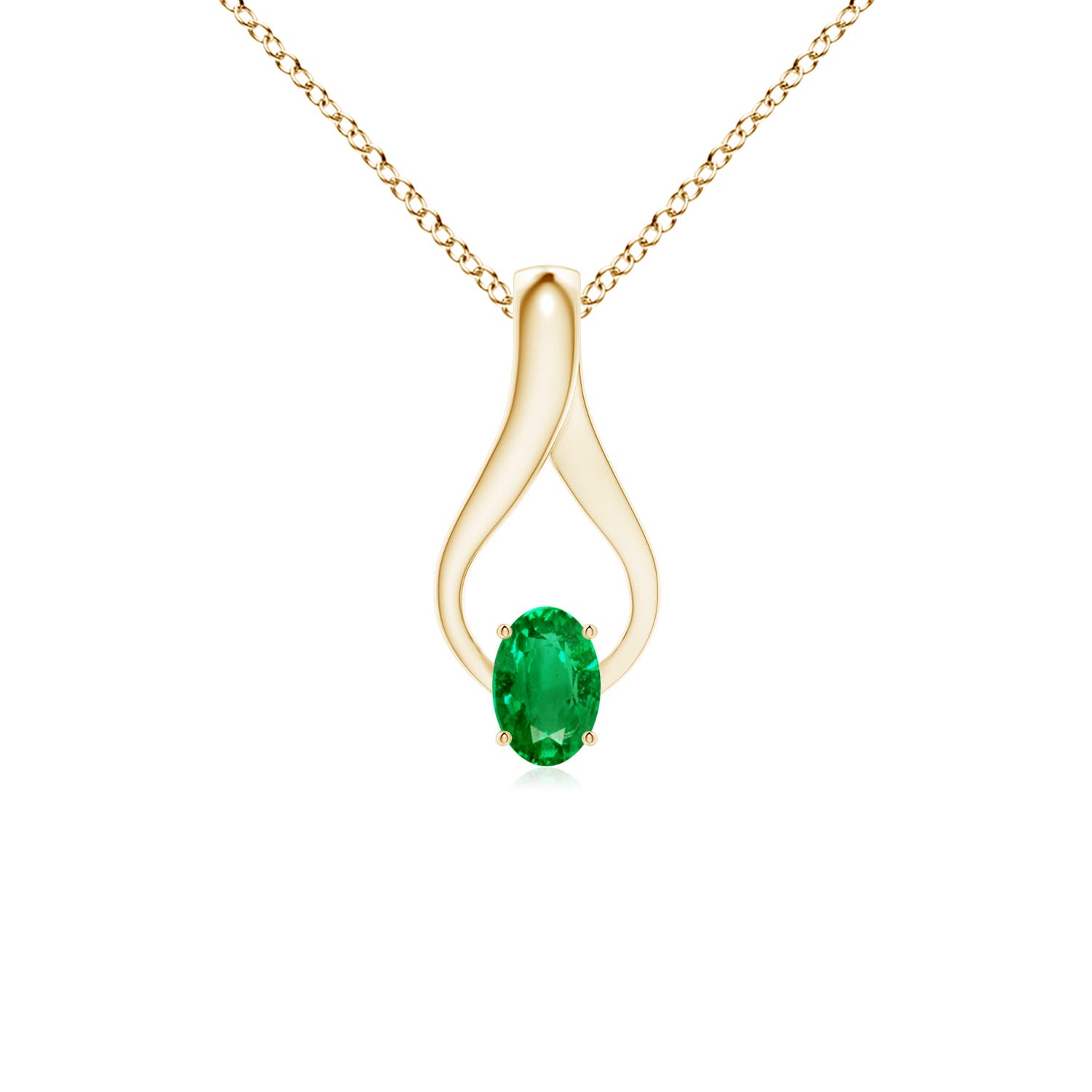 AAA - Emerald / 0.45 CT / 14 KT Yellow Gold