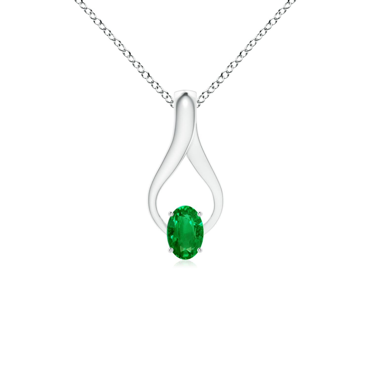 AAAA - Emerald / 0.45 CT / 14 KT White Gold