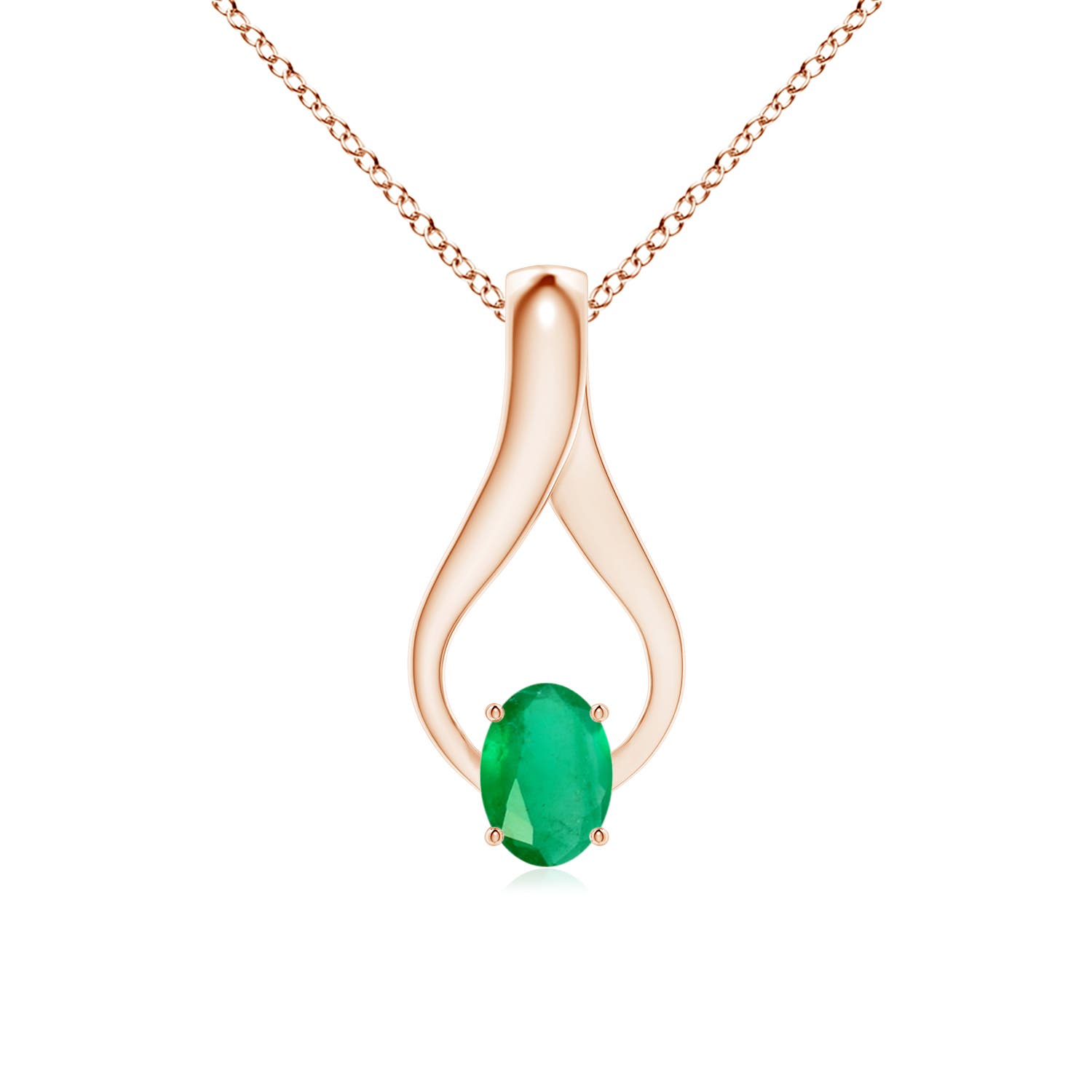 A - Emerald / 0.73 CT / 14 KT Rose Gold