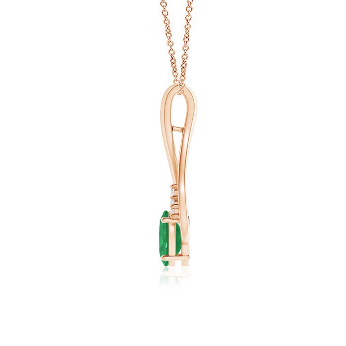 A - Emerald / 0.73 CT / 14 KT Rose Gold