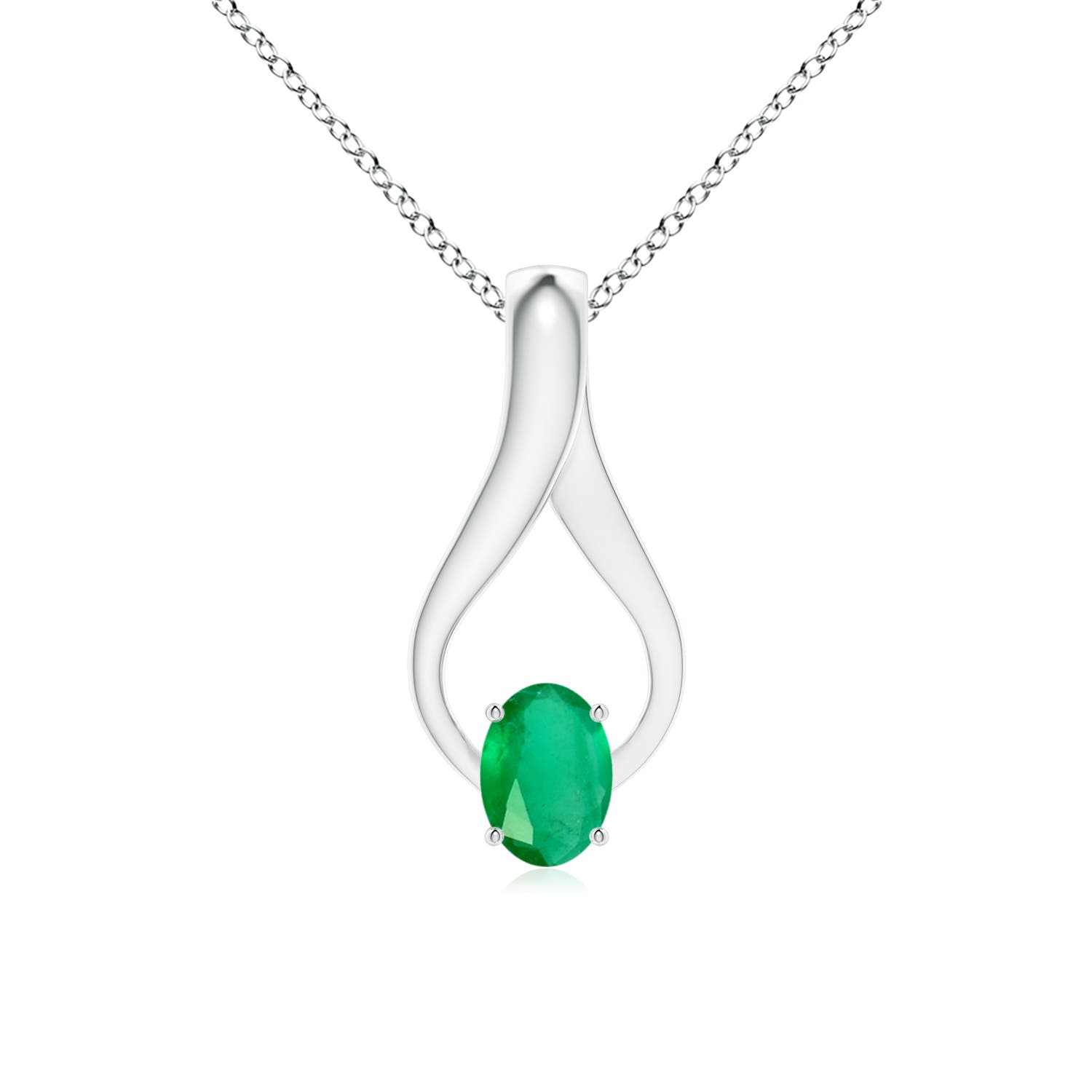 A - Emerald / 0.73 CT / 14 KT White Gold