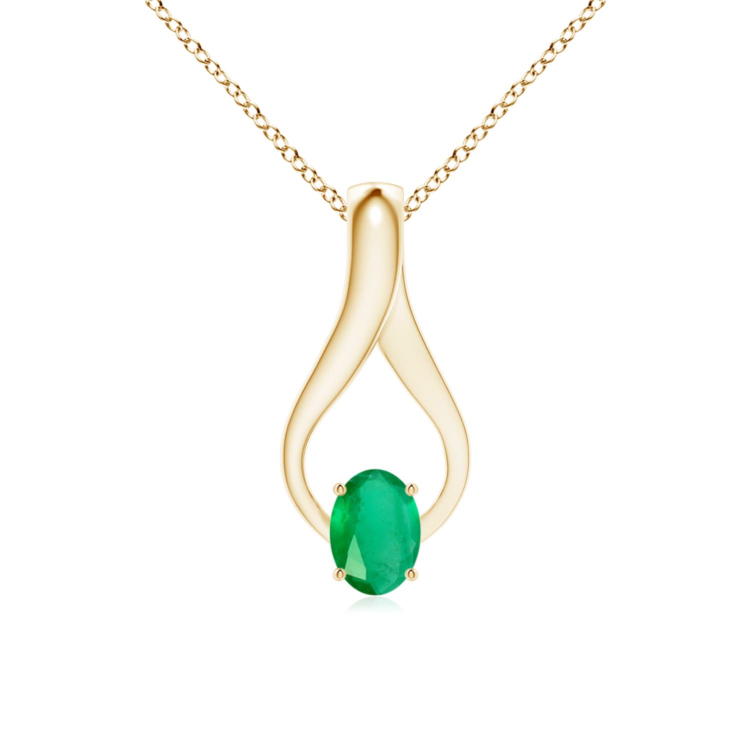 A - Emerald / 0.73 CT / 14 KT Yellow Gold