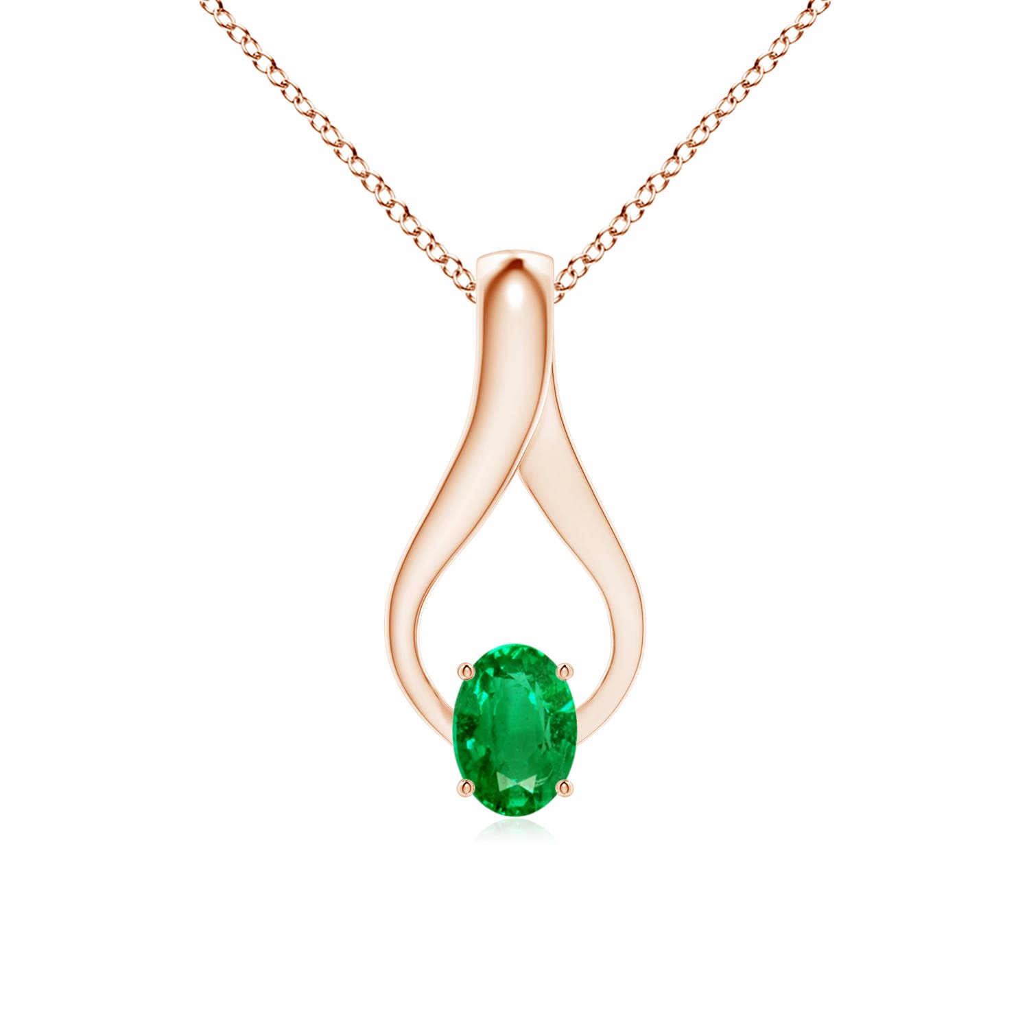 AAA - Emerald / 0.73 CT / 14 KT Rose Gold