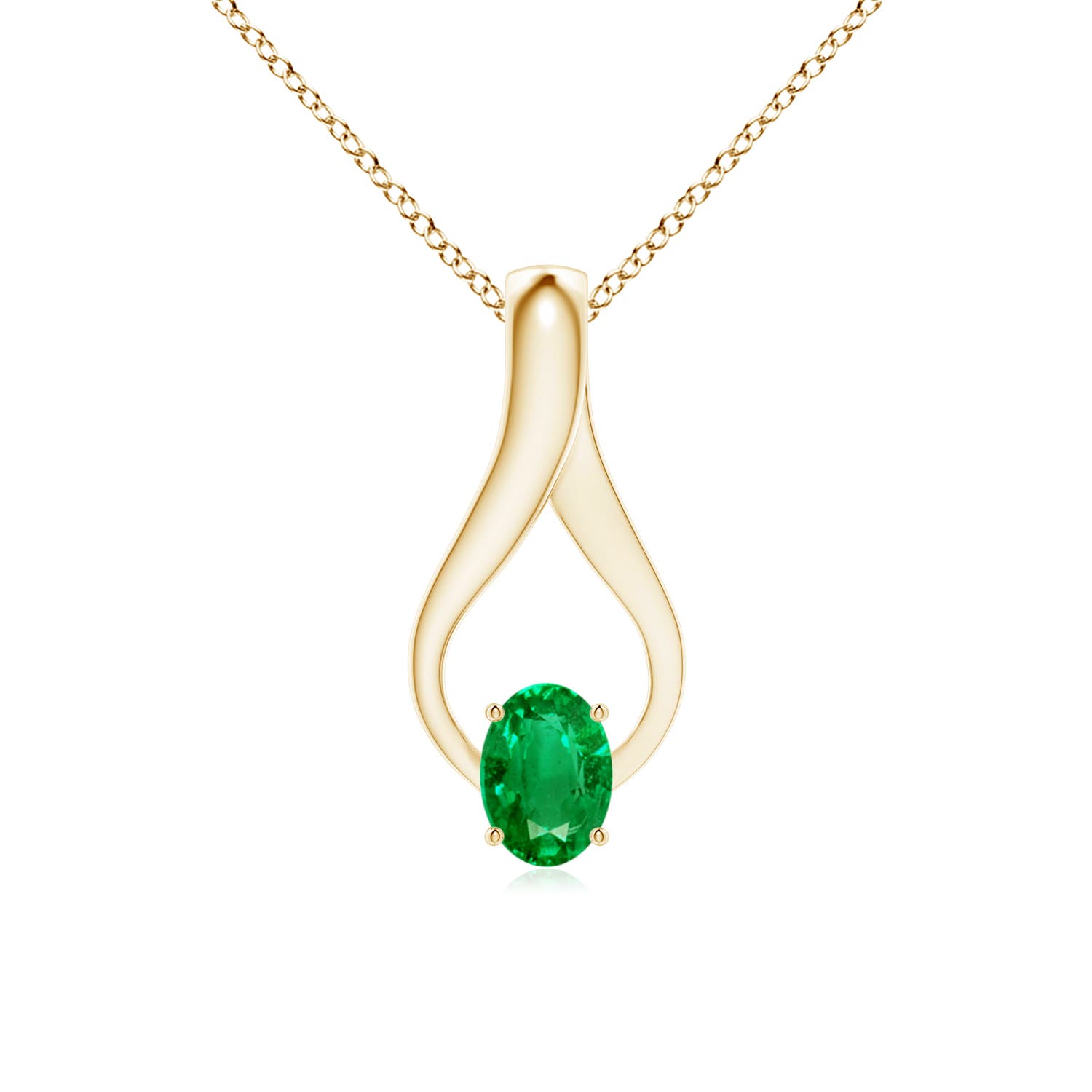 AAA - Emerald / 0.73 CT / 14 KT Yellow Gold