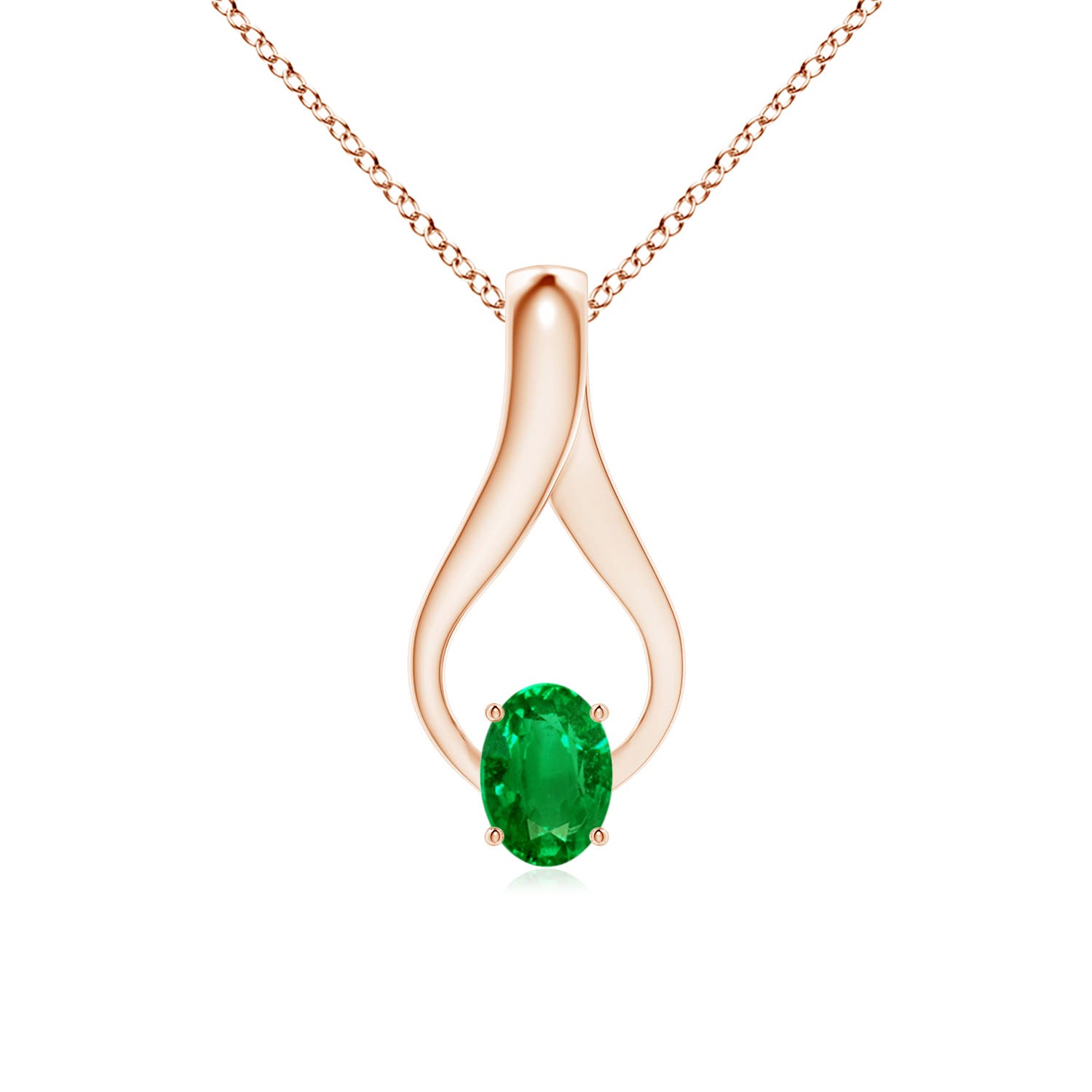 AAAA - Emerald / 0.73 CT / 14 KT Rose Gold