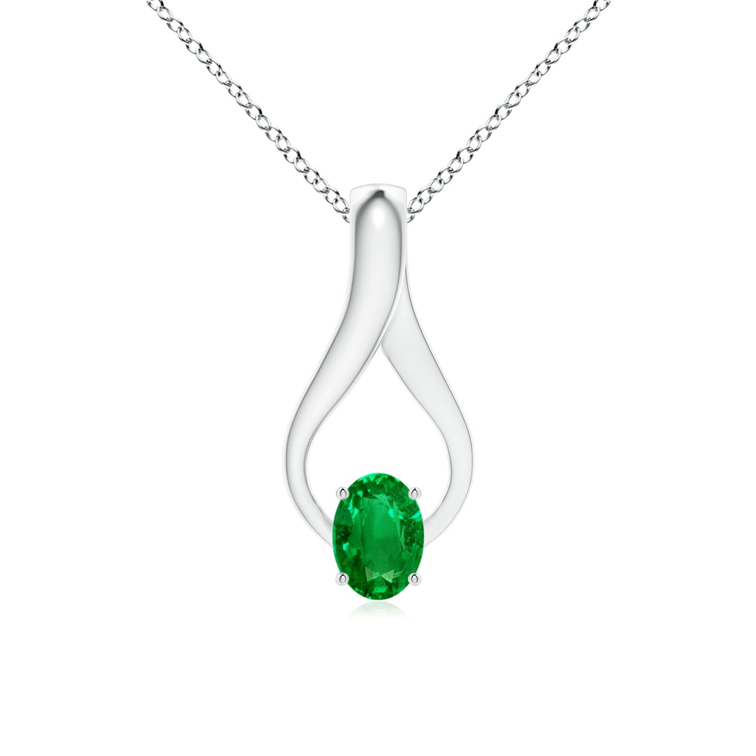 AAAA - Emerald / 0.73 CT / 14 KT White Gold