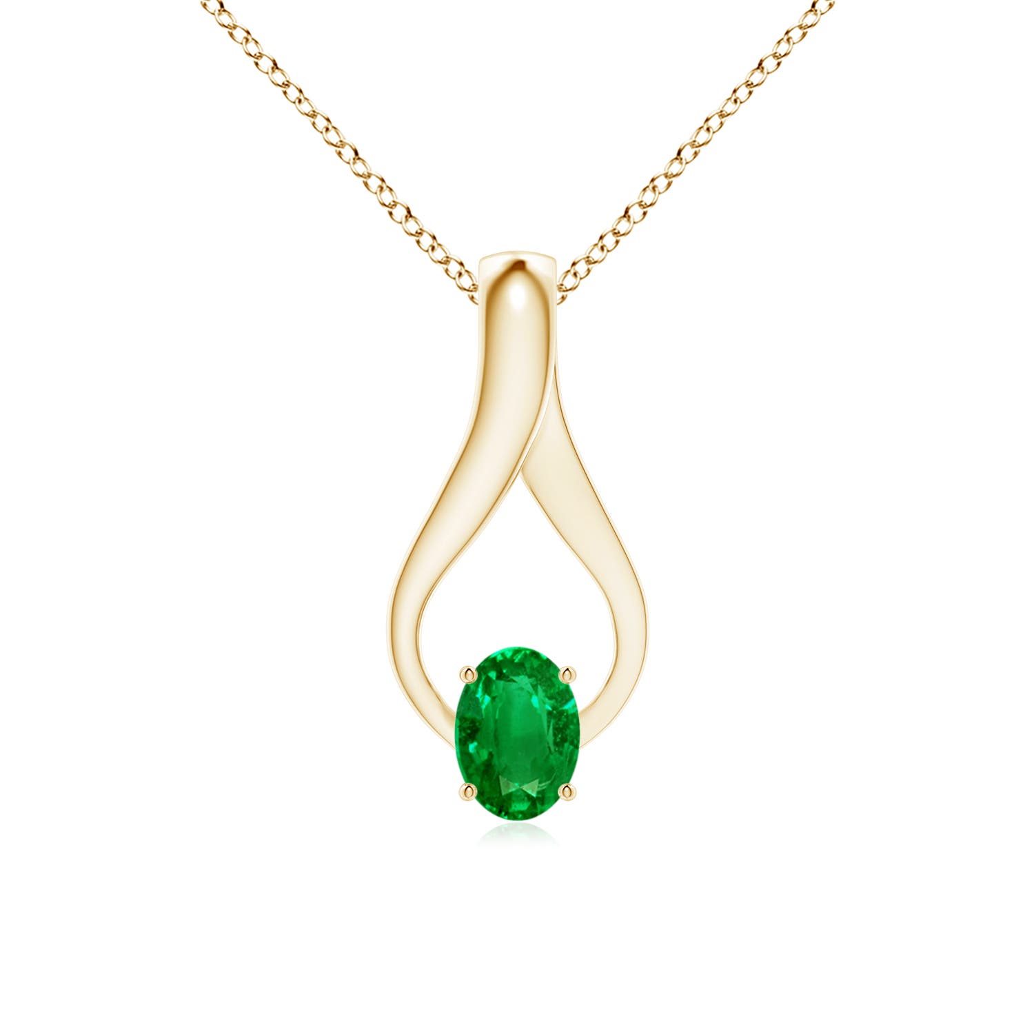 AAAA - Emerald / 0.73 CT / 14 KT Yellow Gold