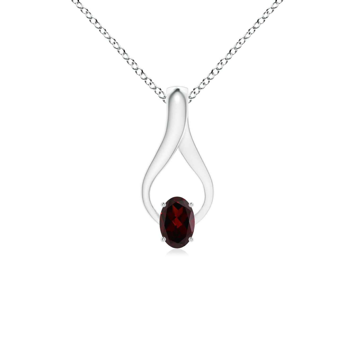 A - Garnet / 0.6 CT / 14 KT White Gold