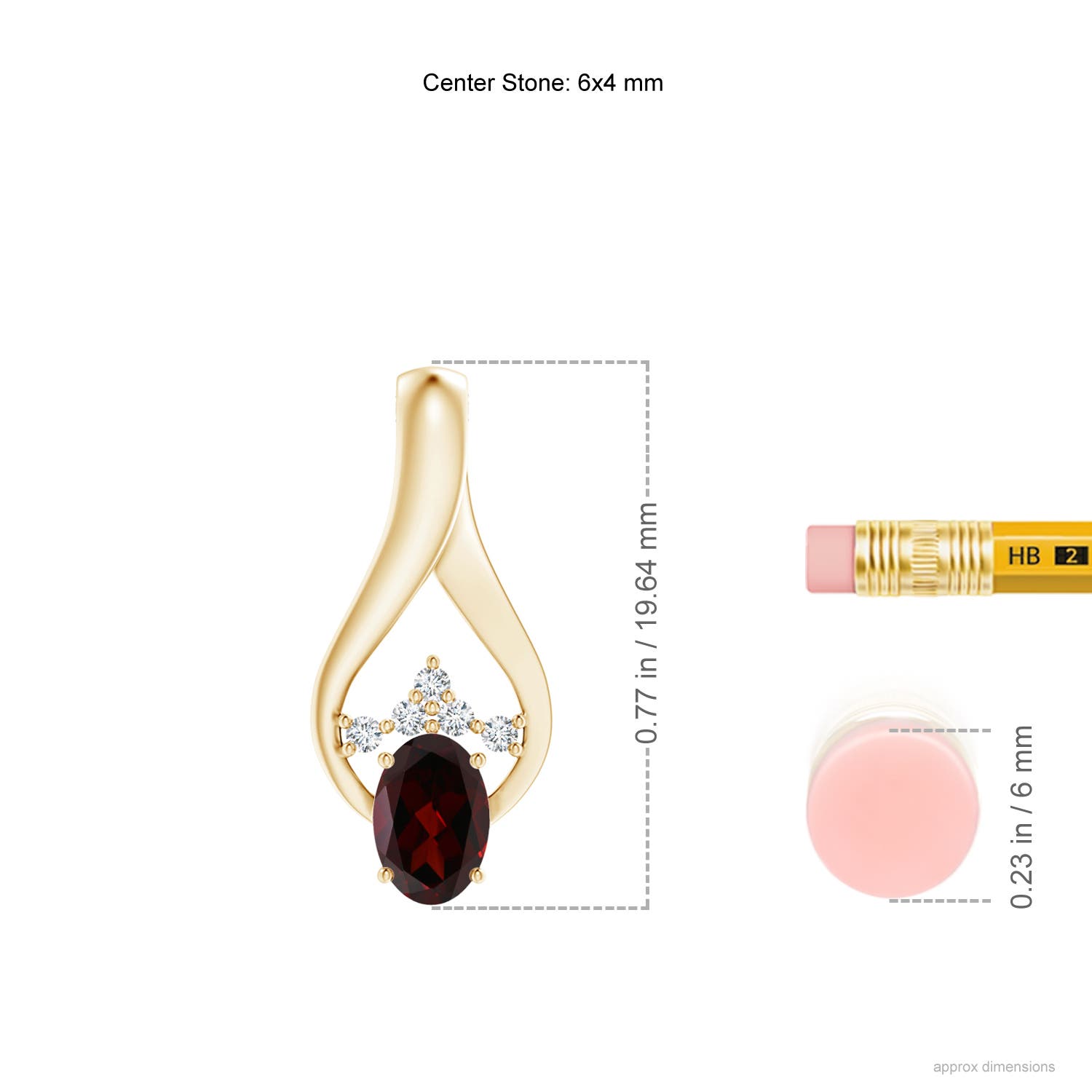 A - Garnet / 0.6 CT / 14 KT Yellow Gold