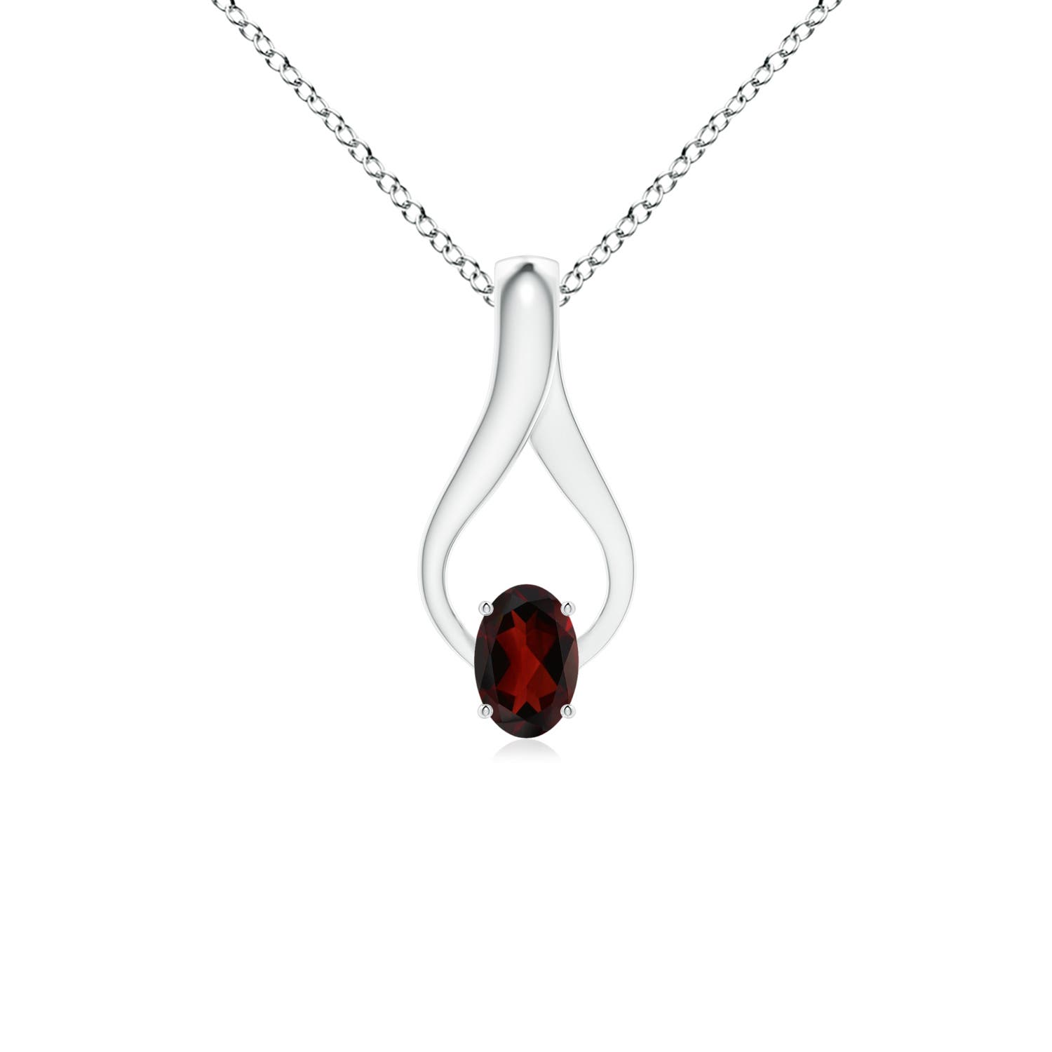 AA - Garnet / 0.6 CT / 14 KT White Gold